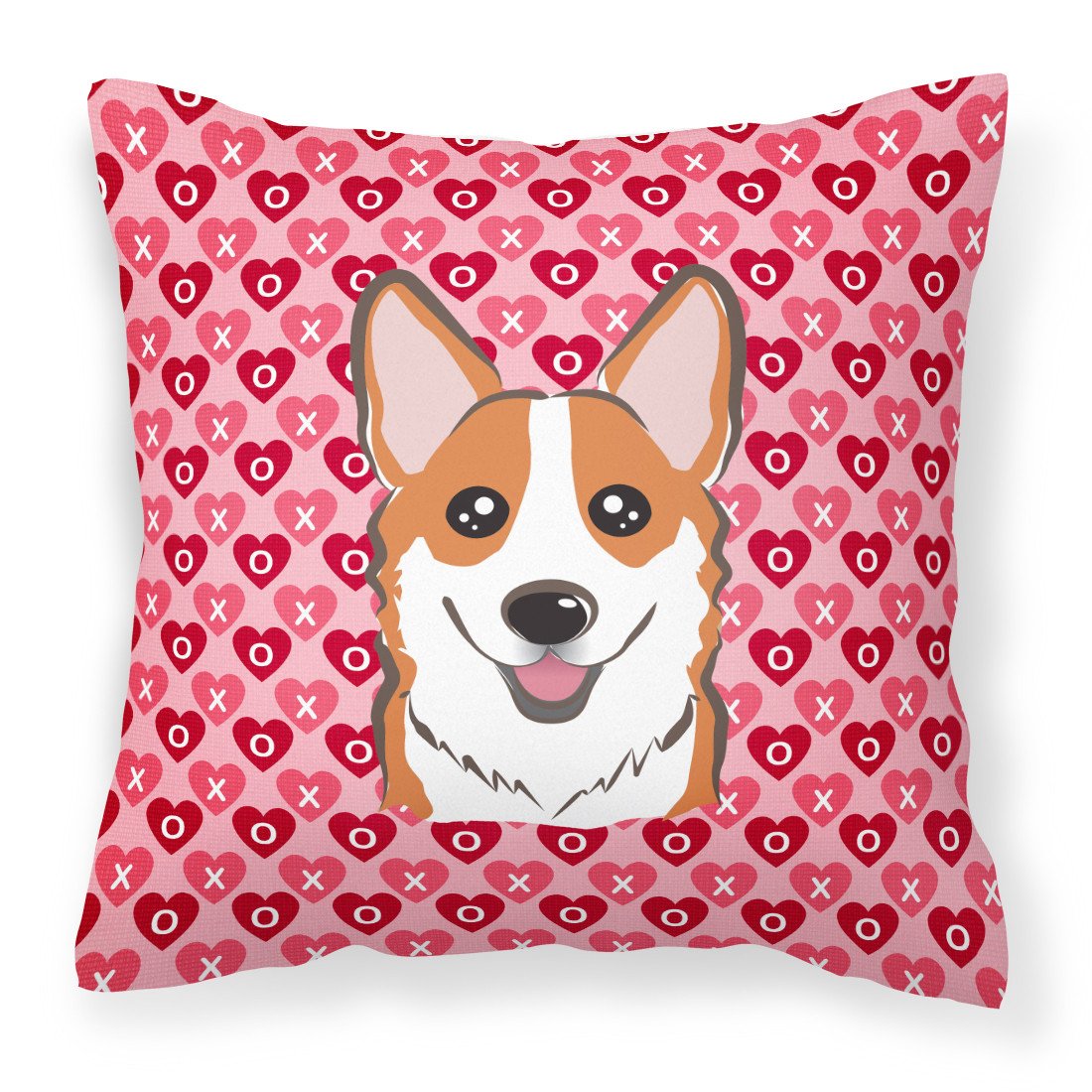 Red Corgi Hearts Fabric Decorative Pillow BB5324PW1818 by Caroline&#39;s Treasures
