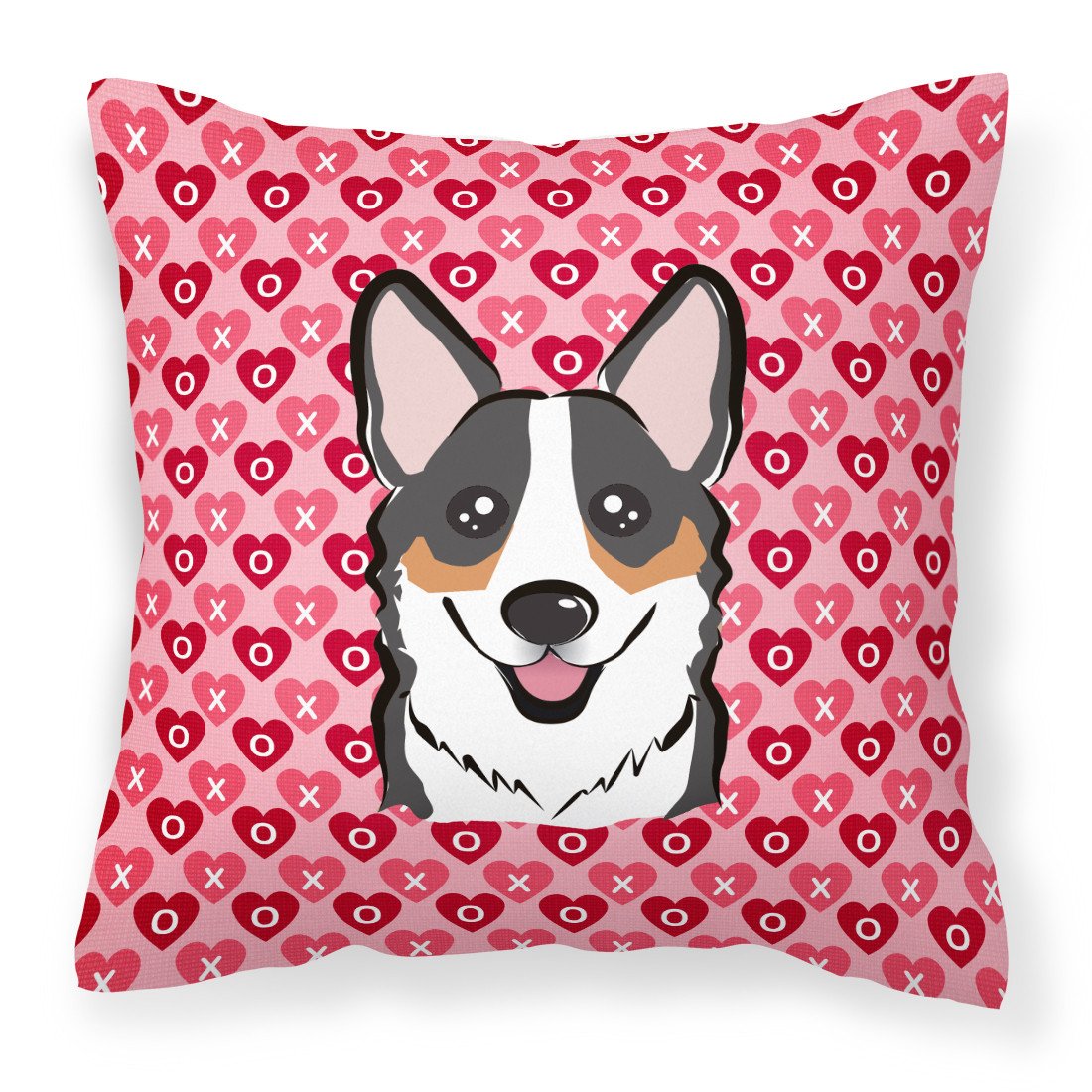 Tricolor Corgi Hearts Fabric Decorative Pillow BB5325PW1818 by Caroline&#39;s Treasures