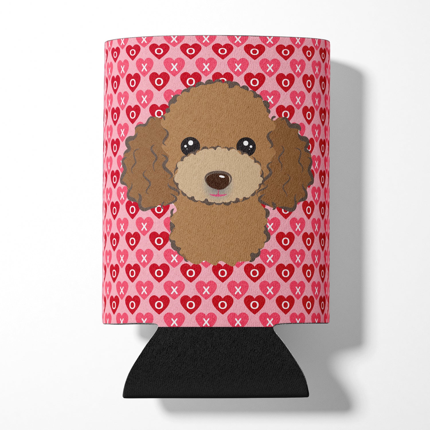 Chocolate Brown Poodle Hearts Can or Bottle Hugger BB5326CC