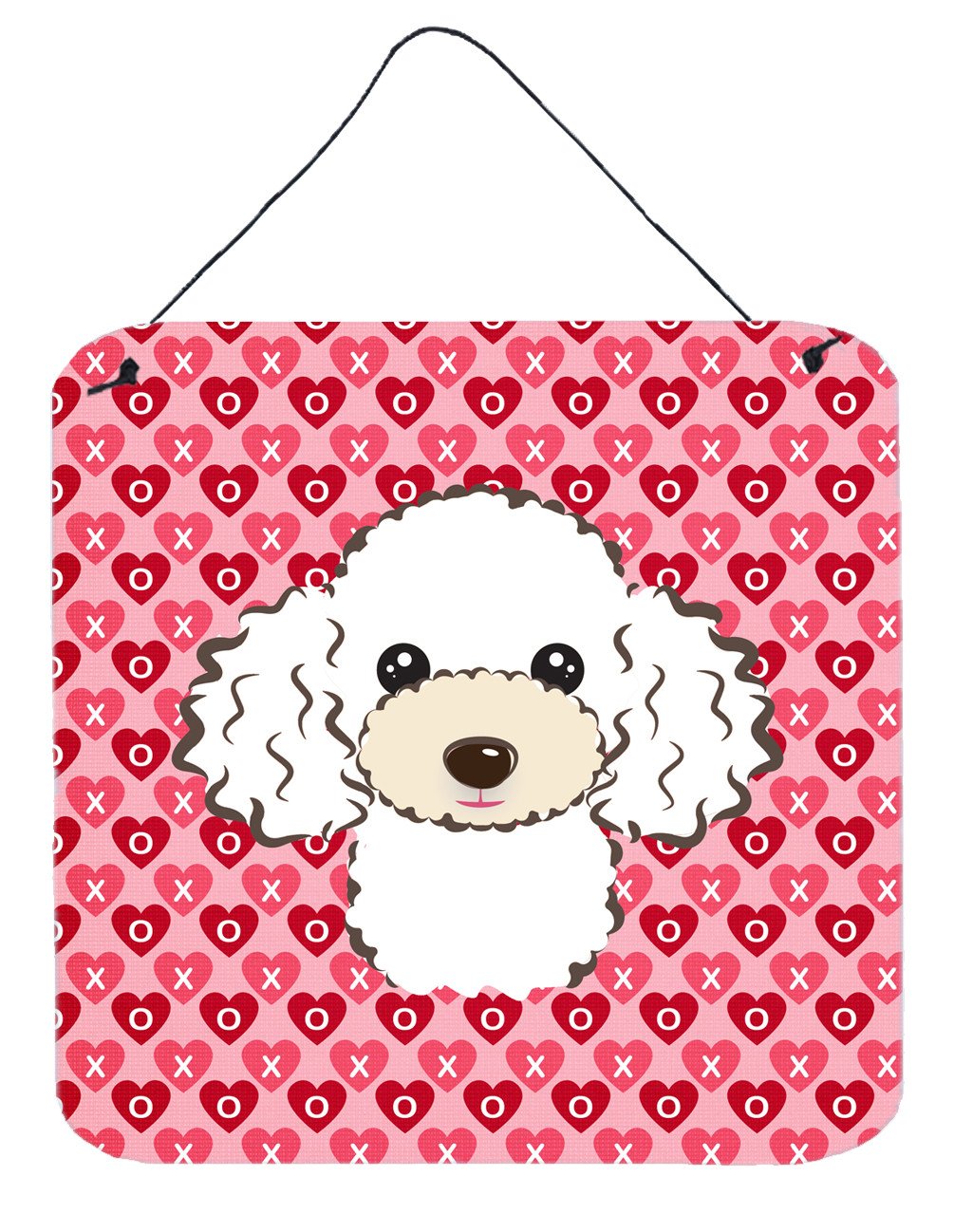 White Poodle Hearts Wall or Door Hanging Prints BB5327DS66 by Caroline's Treasures