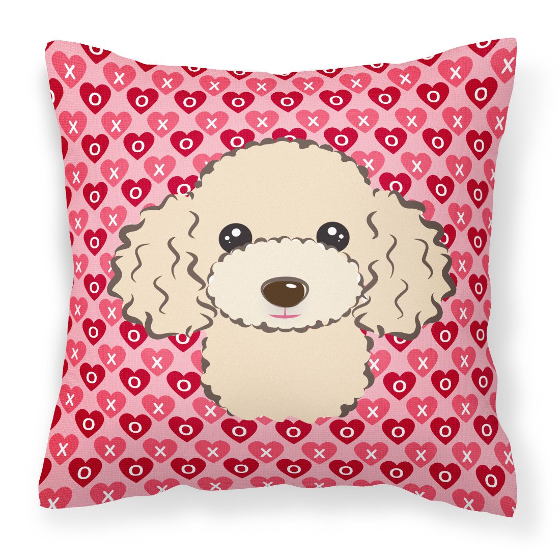 Buff Poodle Hearts Fabric Decorative Pillow BB5328PW1818 by Caroline&#39;s Treasures
