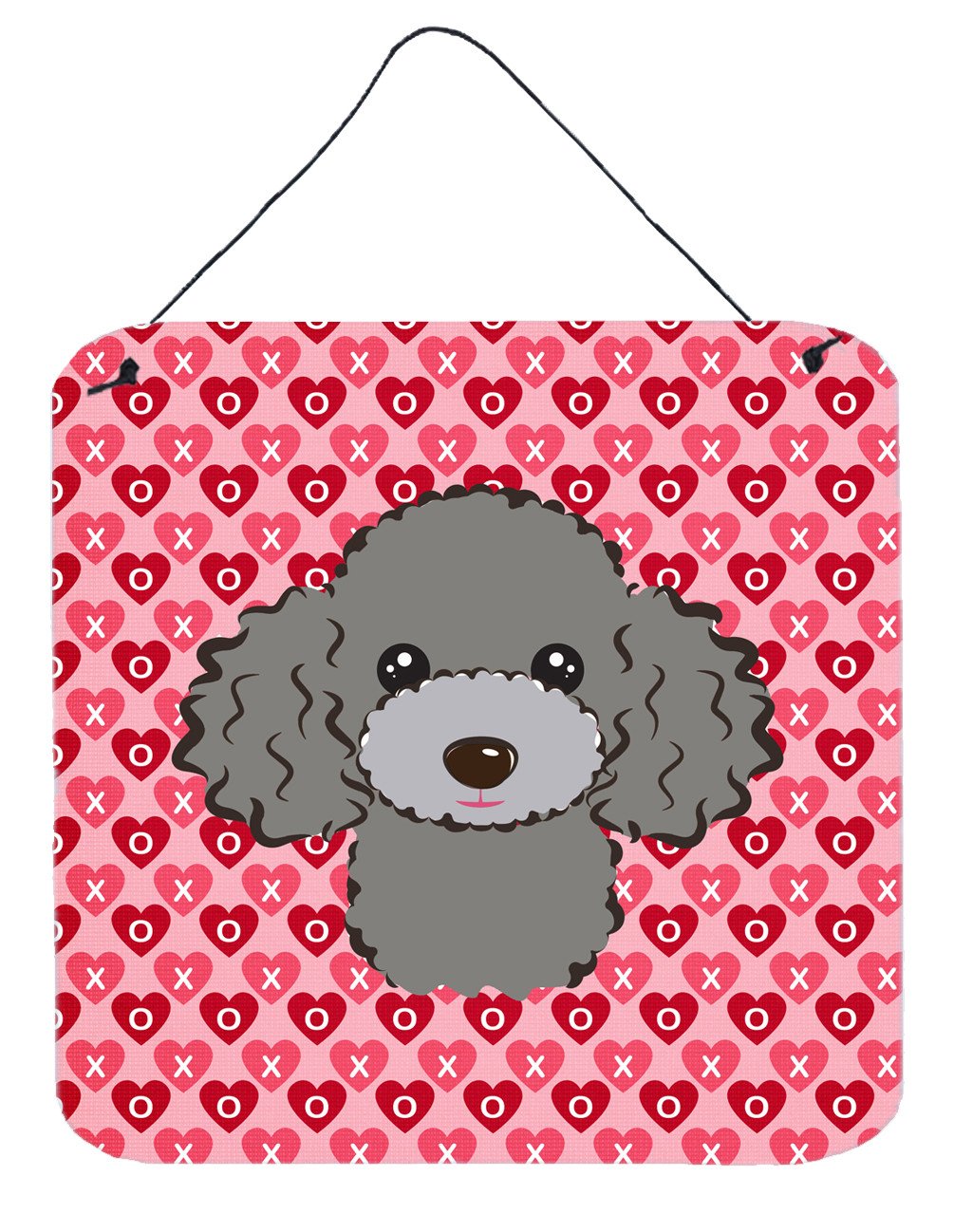 Silver Gray Poodle Hearts Wall or Door Hanging Prints BB5329DS66 by Caroline&#39;s Treasures
