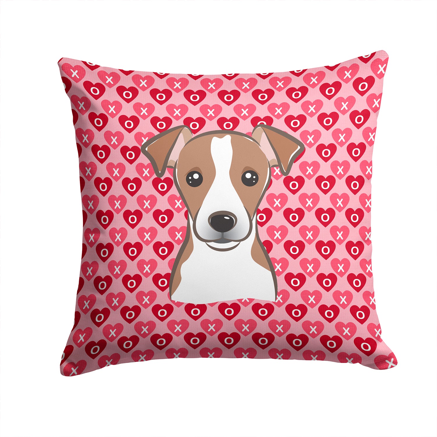 Jack Russell Terrier Hearts Fabric Decorative Pillow BB5330PW1414 - the-store.com