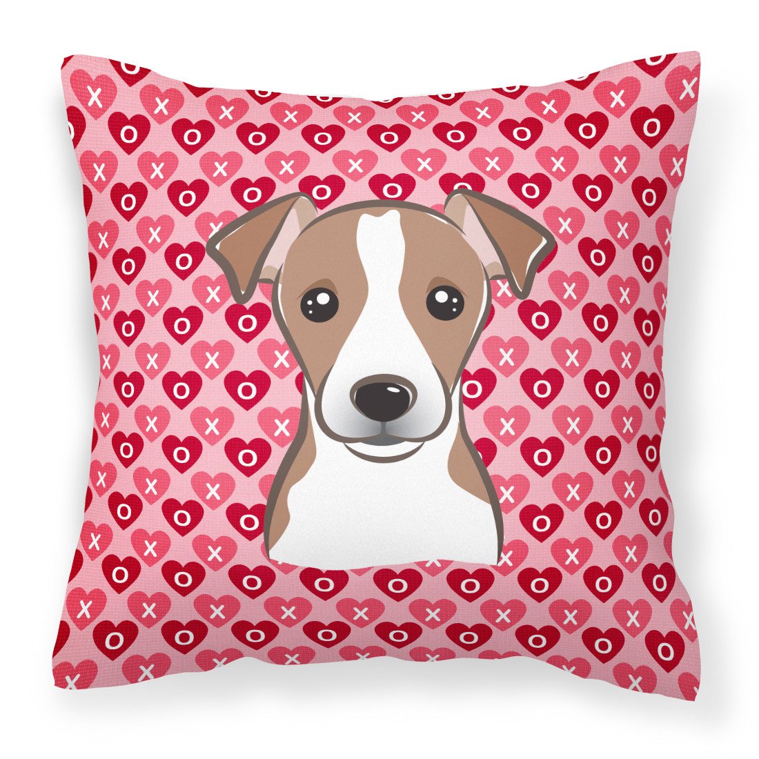 Jack Russell Terrier Hearts Fabric Decorative Pillow BB5330PW1818 by Caroline&#39;s Treasures