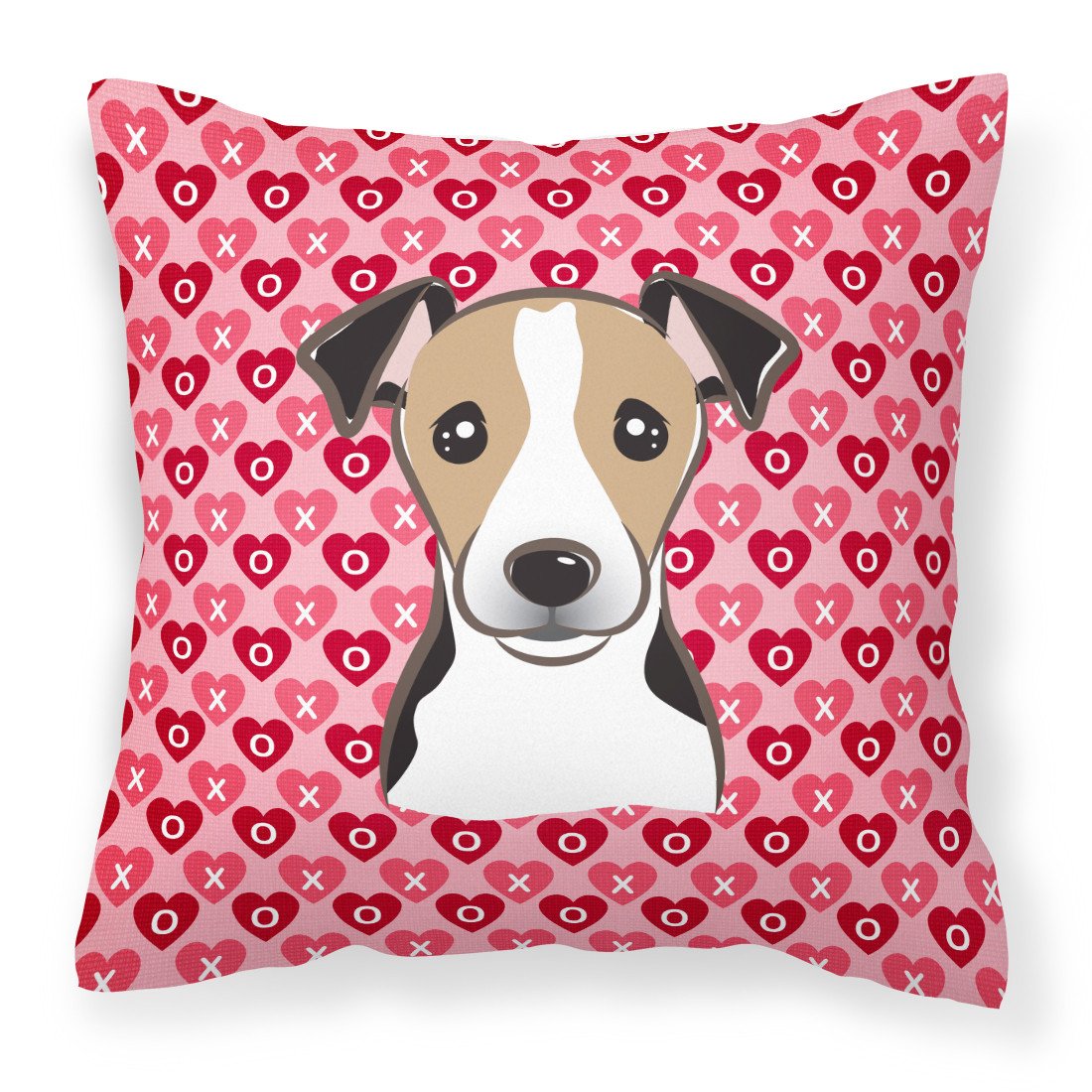 Jack Russell Terrier Hearts Fabric Decorative Pillow BB5331PW1818 by Caroline's Treasures