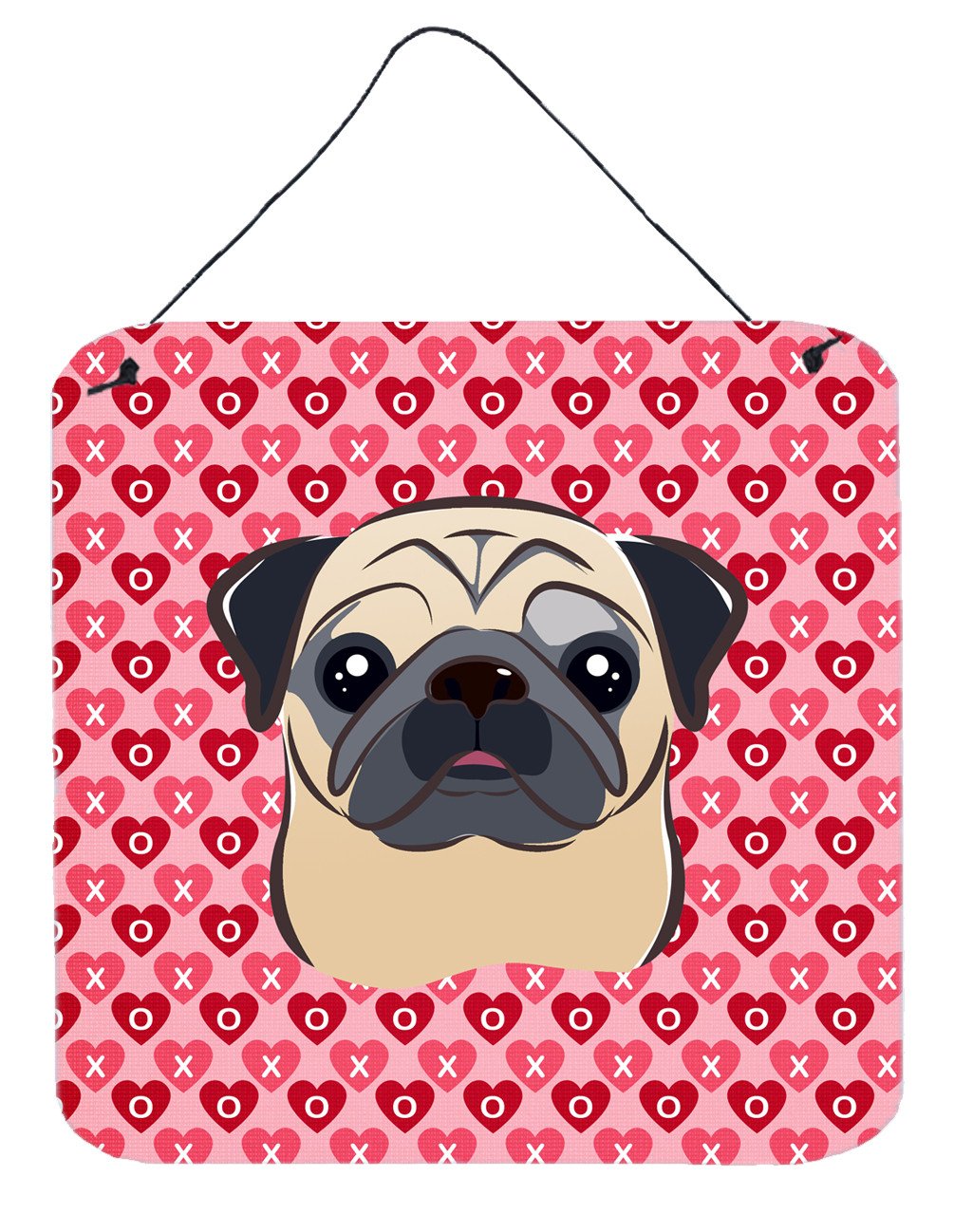 Fawn Pug Hearts Wall or Door Hanging Prints BB5332DS66 by Caroline's Treasures