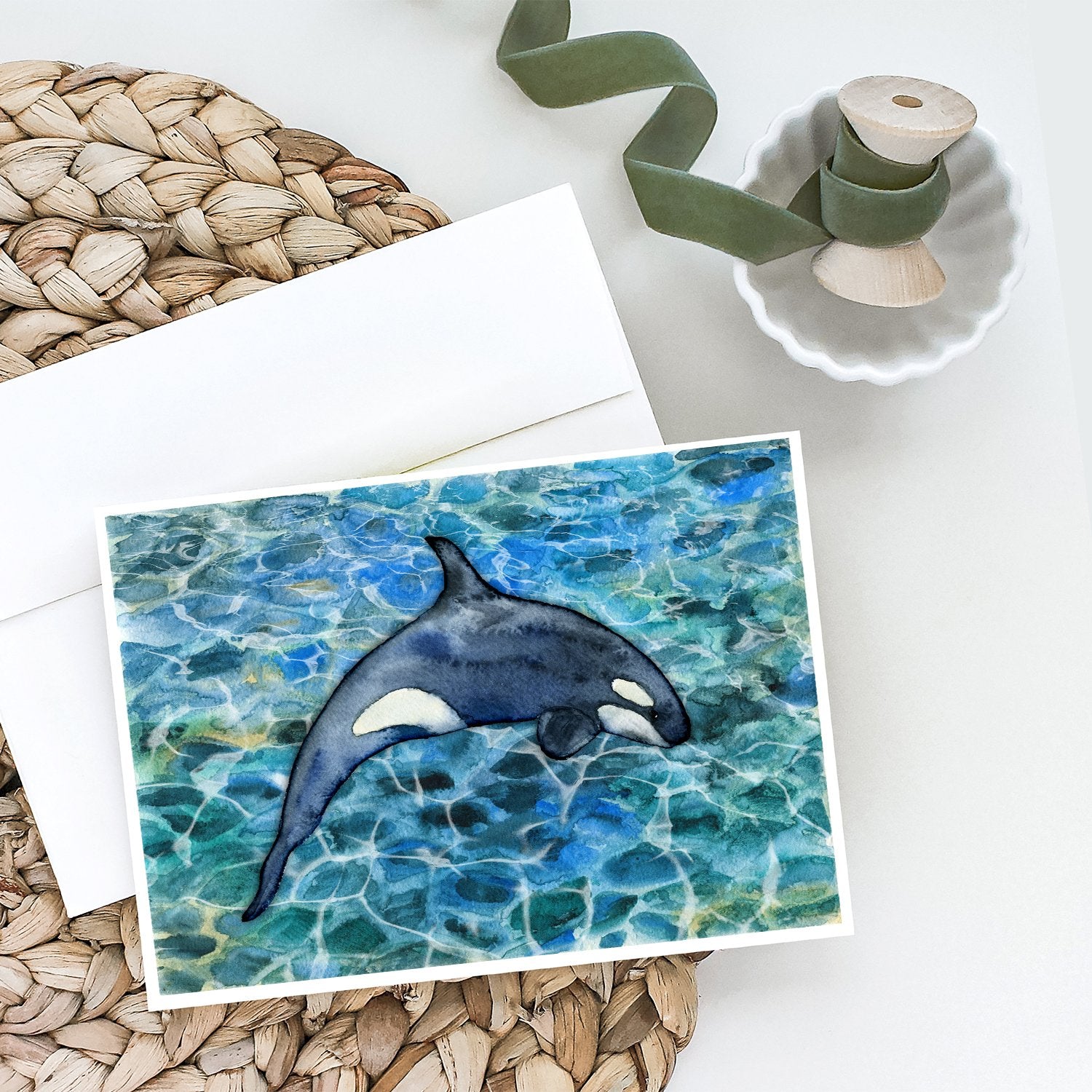 Killer Whale Orca #2 Greeting Cards and Envelopes Pack of 8 - the-store.com