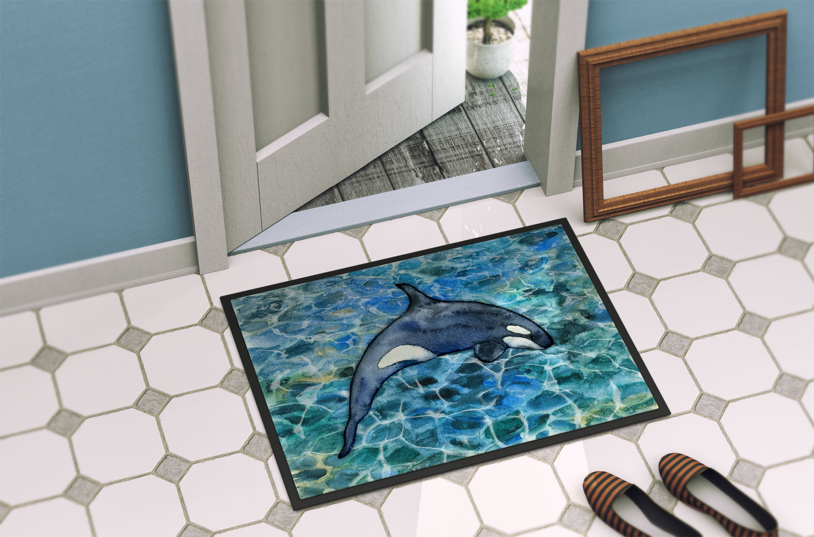 Killer Whale Orca #2 Indoor or Outdoor Mat 18x27 BB5335MAT - the-store.com
