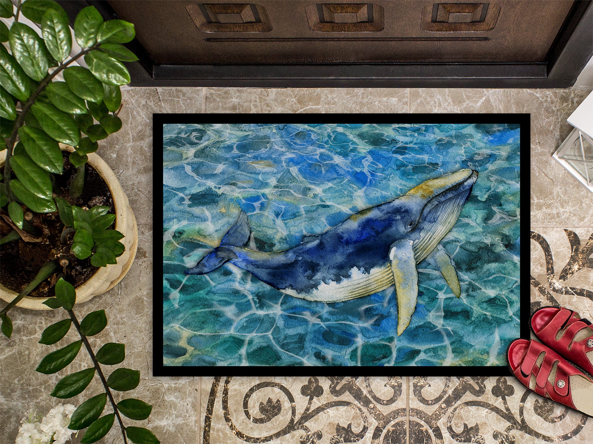 Humpback Whale Indoor or Outdoor Mat 18x27 BB5336MAT - the-store.com