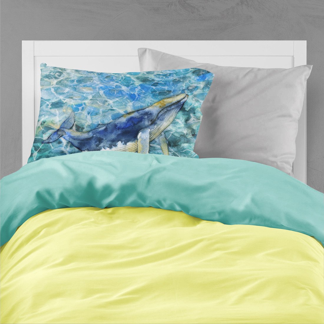 Caroline's Treasures Humpback Whale Fabric Standard Pillowcase – Artistic Decorative Front, White Back BB5336PILLOWCASE