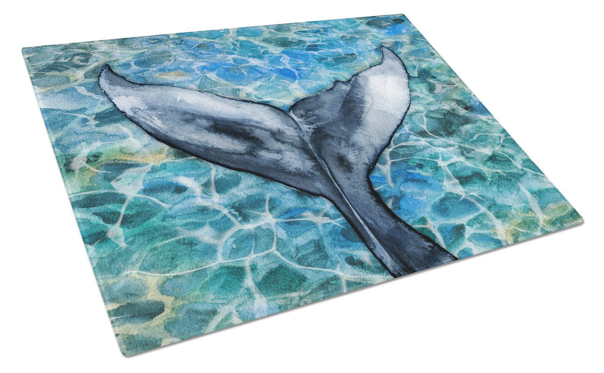 Whale Tail Glass Cutting Board Large BB5337LCB by Caroline&#39;s Treasures