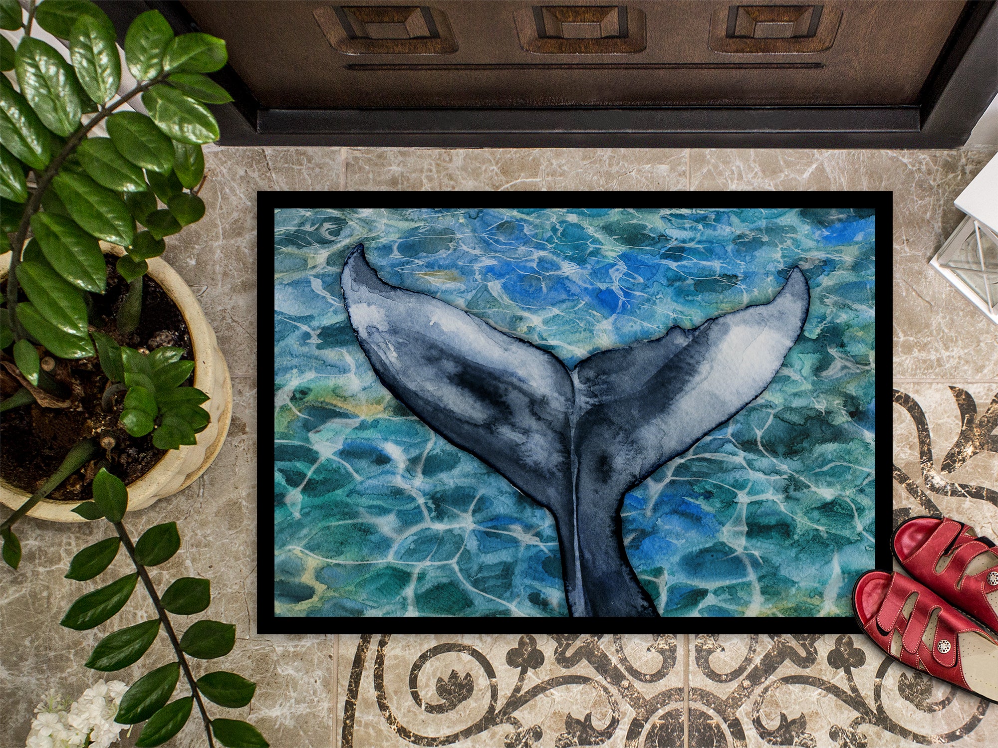 Whale Tail Indoor or Outdoor Mat 18x27 BB5337MAT - the-store.com