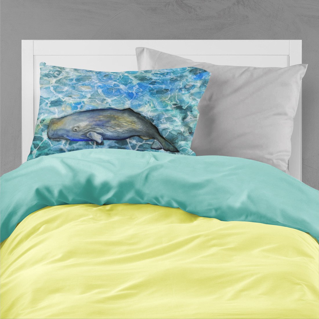 Caroline's Treasures Sperm Whale Cachalot Fabric Standard Pillowcase – Artistic Decorative Front, White Back BB5338PILLOWCASE