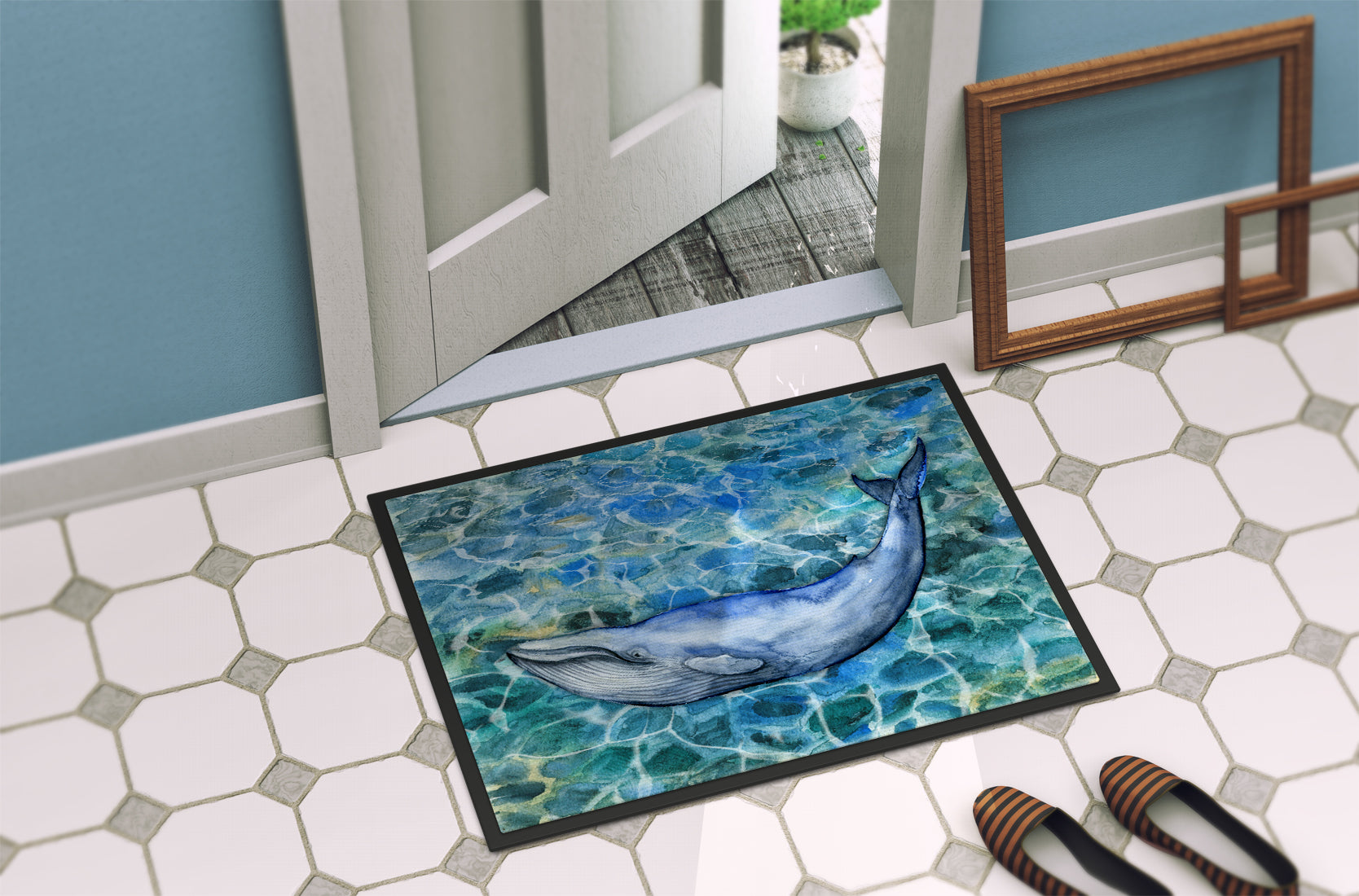 Humpback Whale Indoor or Outdoor Mat 18x27 BB5340MAT - the-store.com