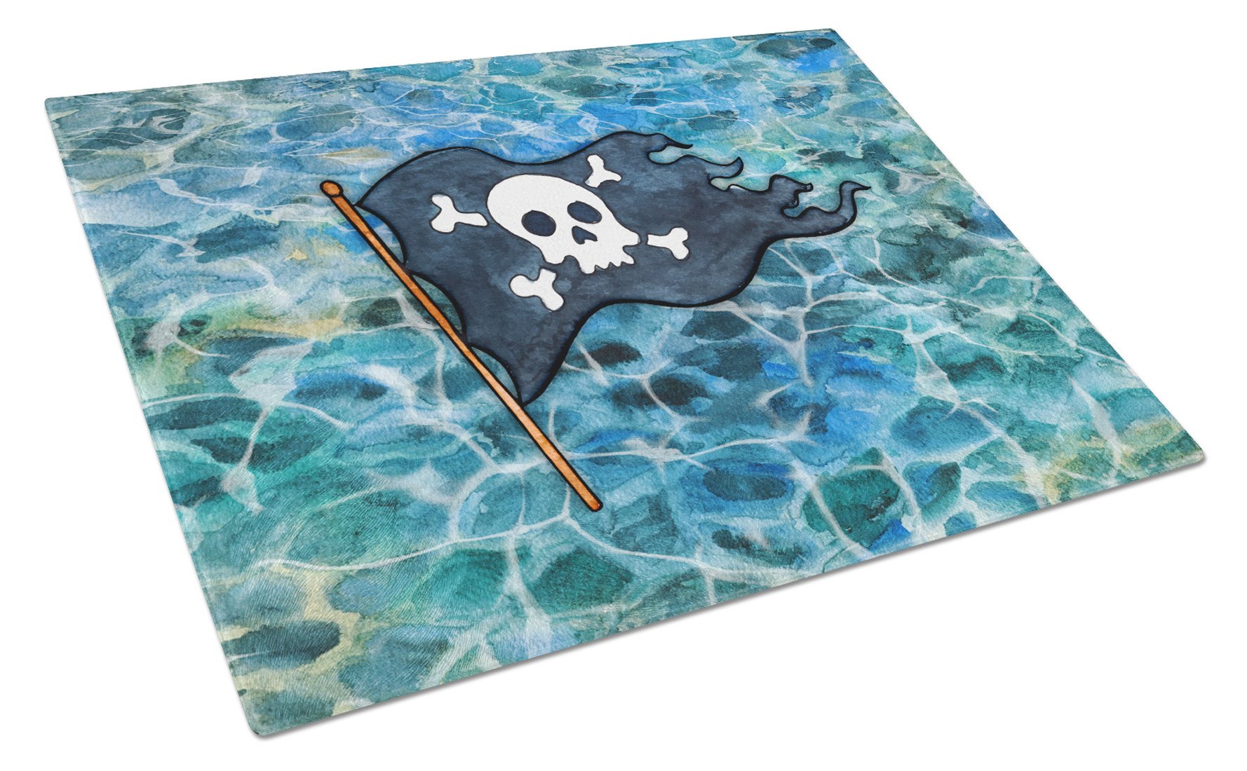 Pirate Flag Glass Cutting Board Large BB5342LCB by Caroline's Treasures