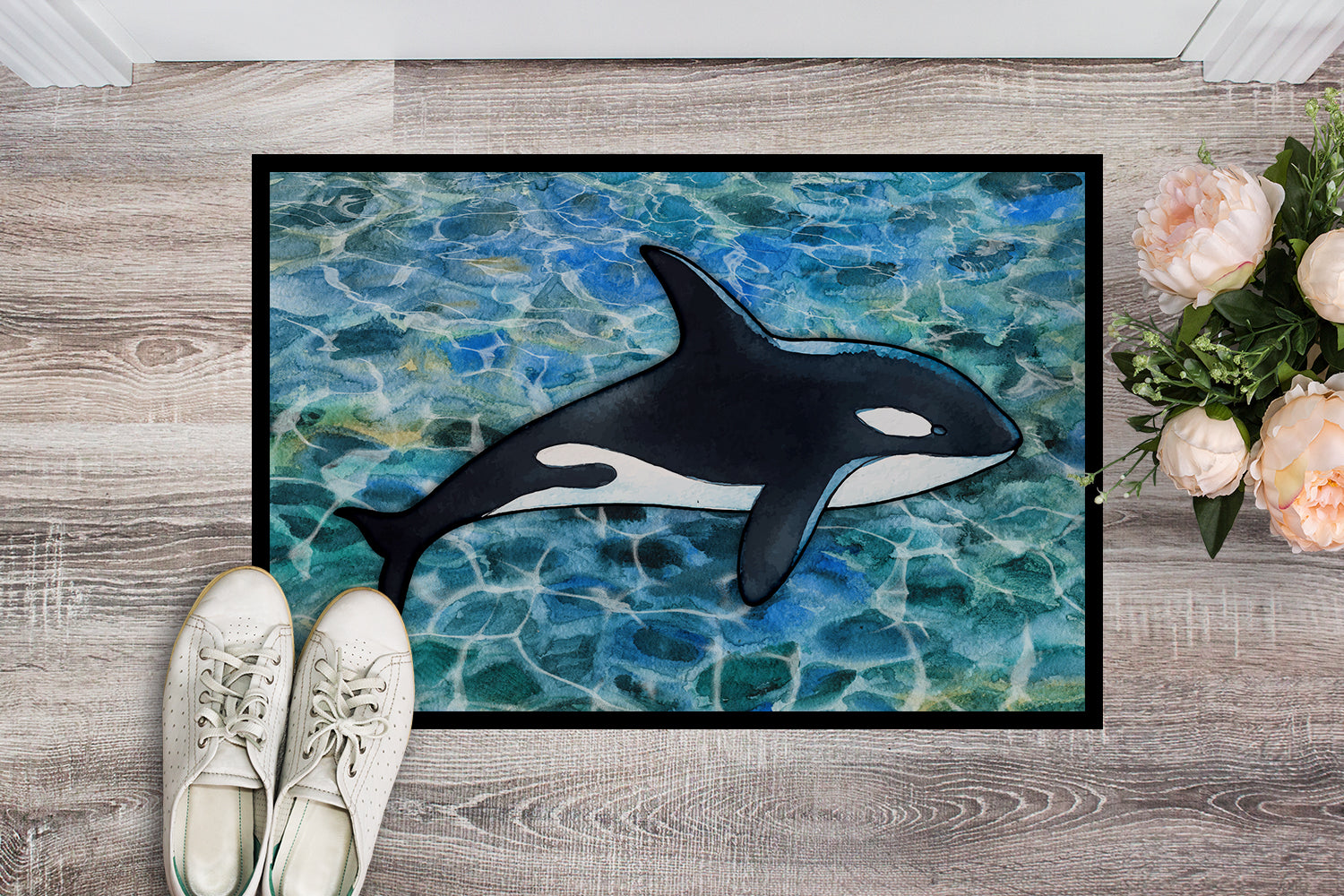 Killer Whale Orca Indoor or Outdoor Mat 18x27 BB5348MAT - the-store.com