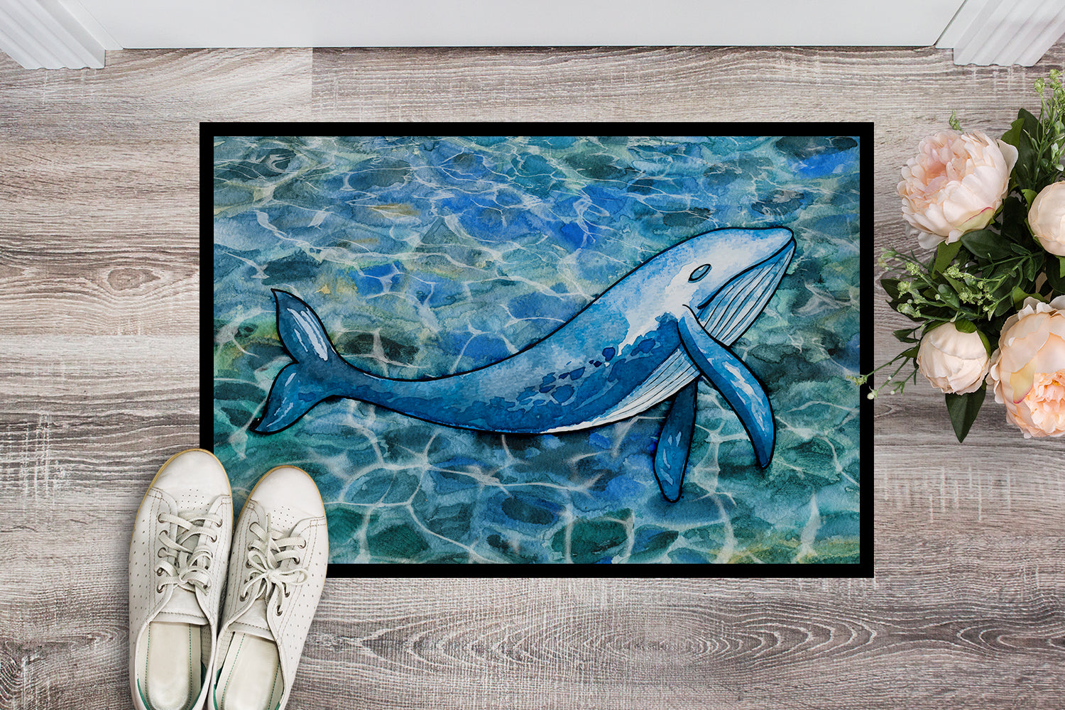 Humpback Whale Indoor or Outdoor Mat 18x27 BB5353MAT - the-store.com