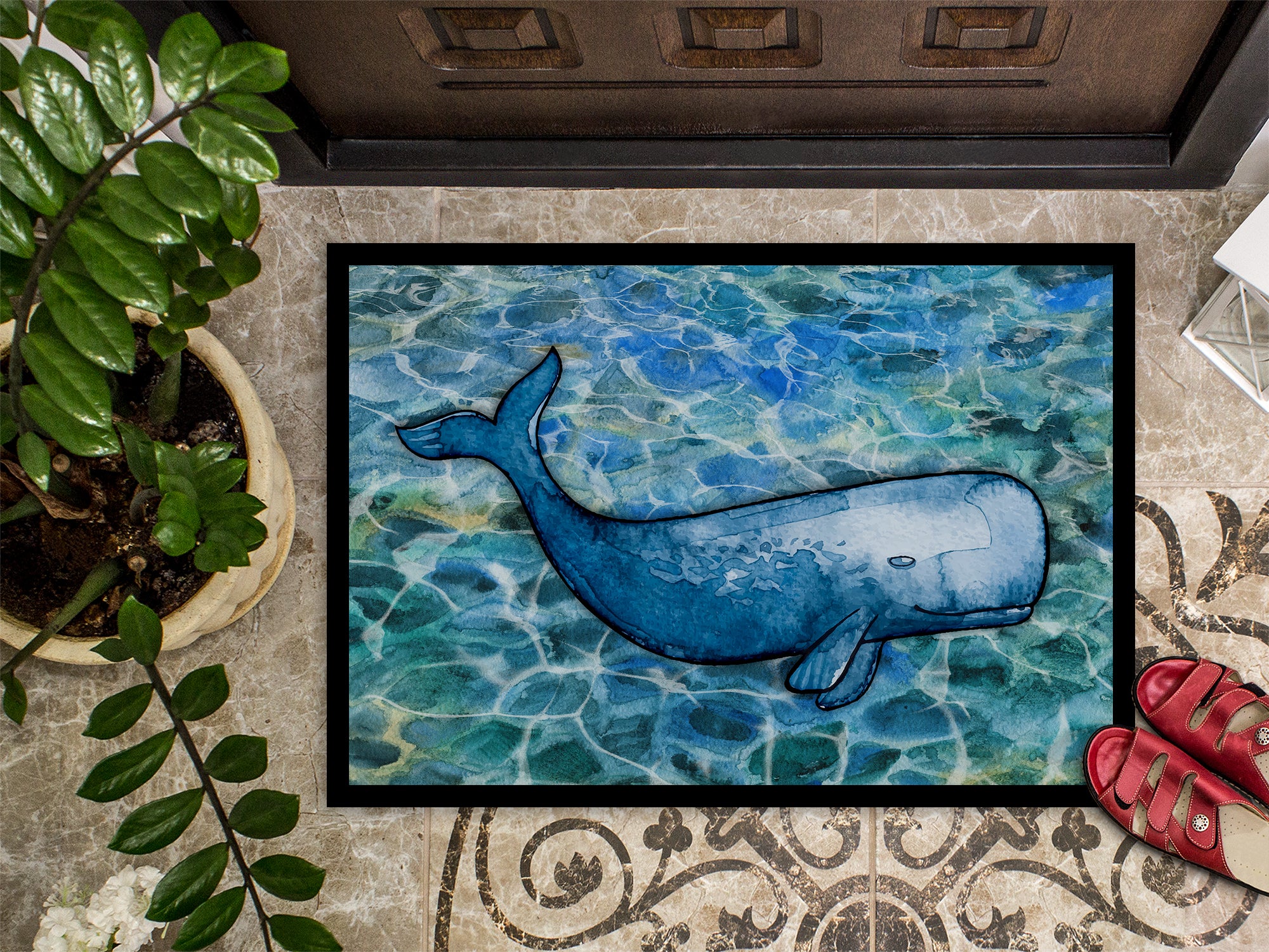 Sperm Whale Cachalot Indoor or Outdoor Mat 18x27 BB5354MAT - the-store.com