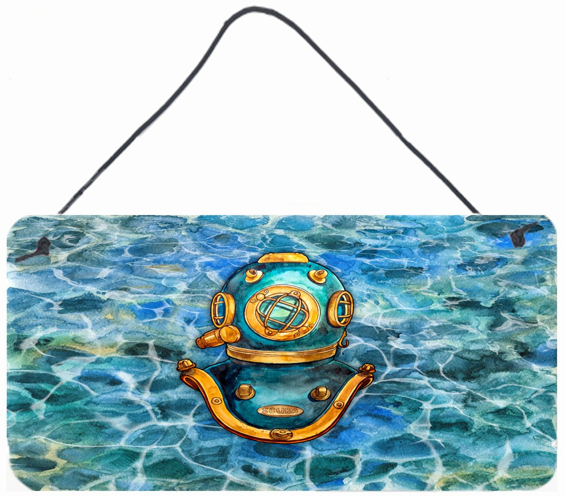 Deep Sea Diving Helmet Wall or Door Hanging Prints BB5355DS812 by Caroline&#39;s Treasures
