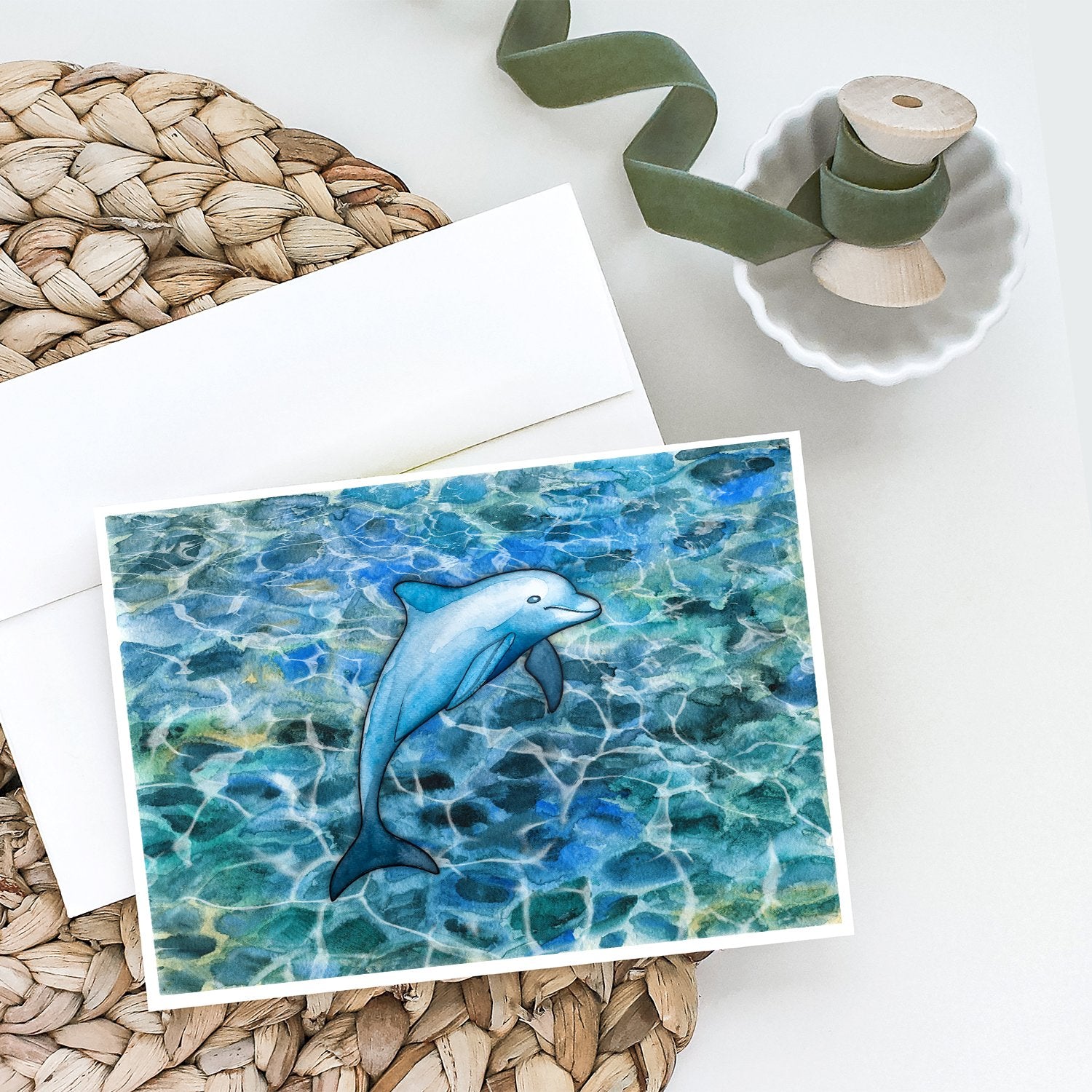 Dolphin Greeting Cards and Envelopes Pack of 8 - the-store.com