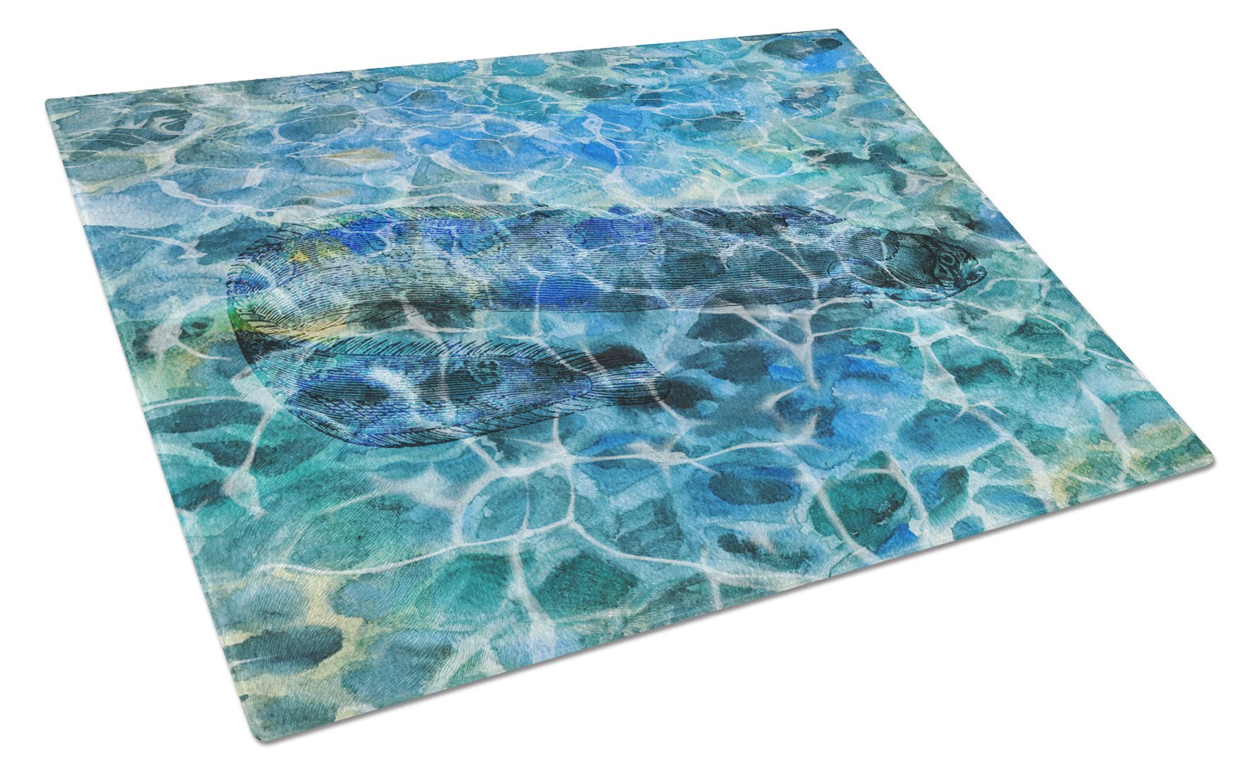 Eel Under water Glass Cutting Board Large BB5360LCB by Caroline's Treasures