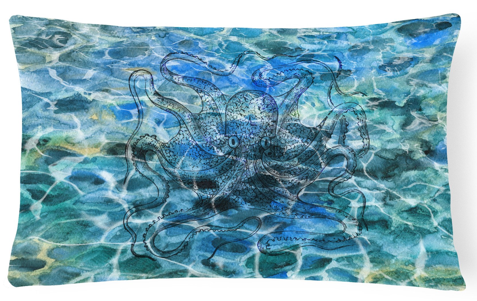 Octopus Under water Canvas Fabric Decorative Pillow BB5362PW1216 by Caroline's Treasures