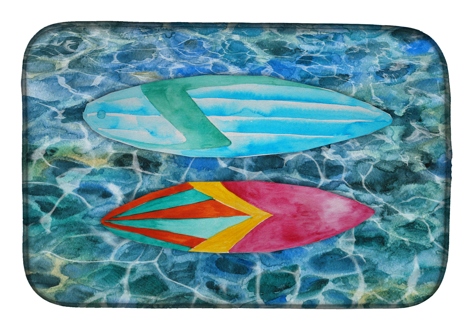 Surf Boards on the Water Dish Drying Mat BB5366DDM
