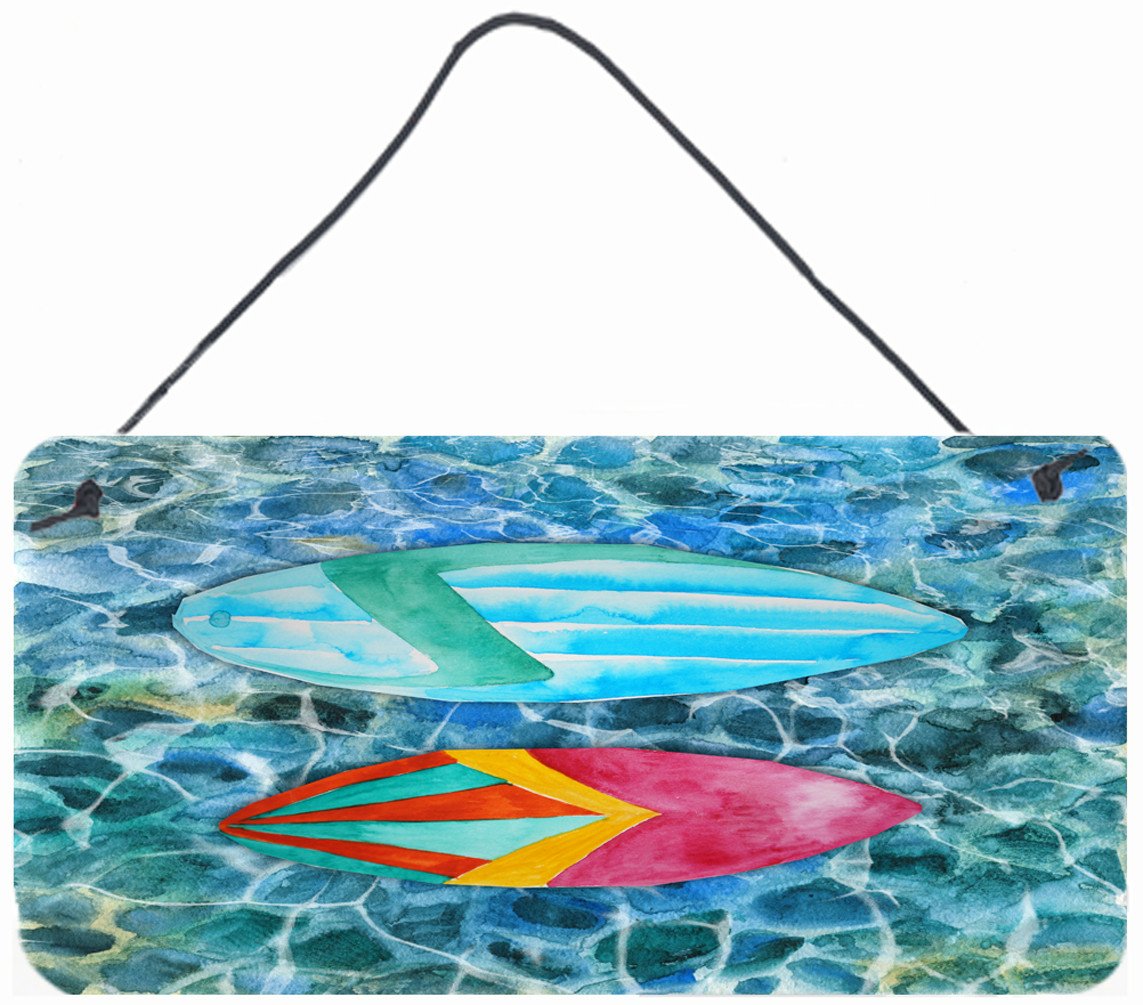 Surf Boards on the Water Wall or Door Hanging Prints BB5366DS812 by Caroline's Treasures
