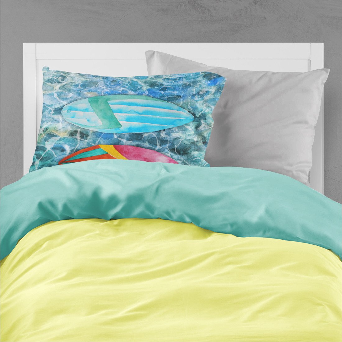 Surf Boards on the Water Fabric Standard Pillowcase BB5366PILLOWCASE by Caroline's Treasures