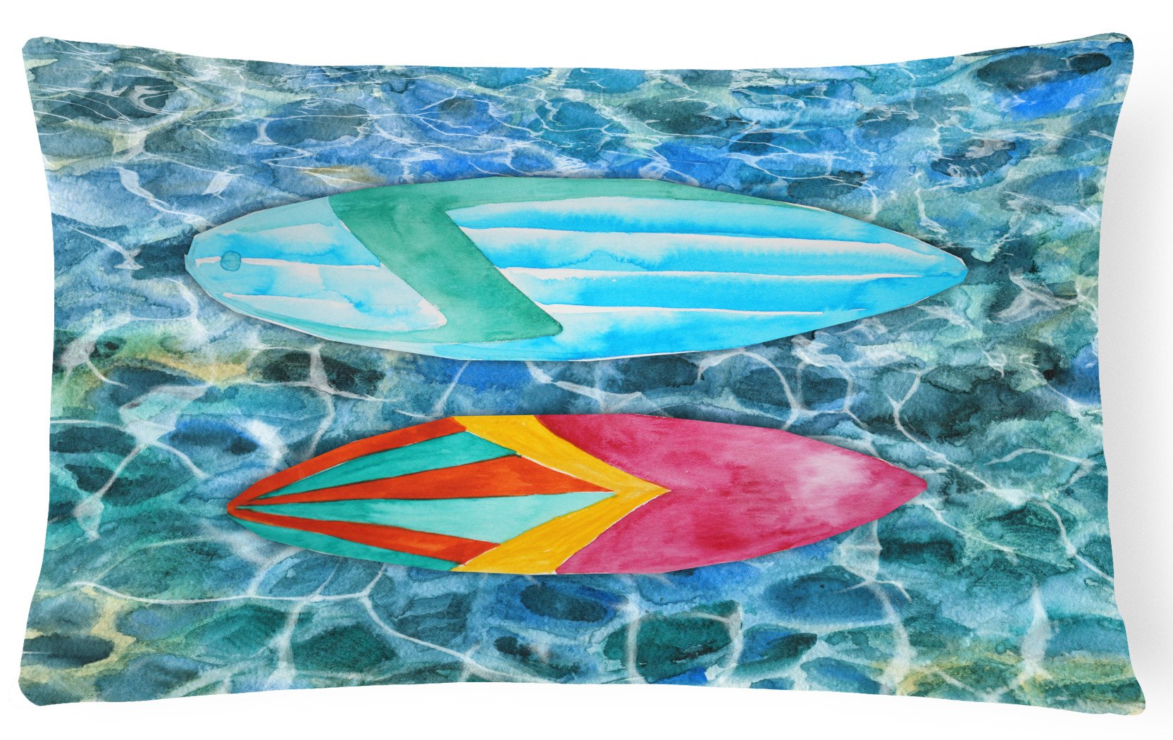 Surf Boards on the Water Canvas Fabric Decorative Pillow BB5366PW1216 by Caroline's Treasures