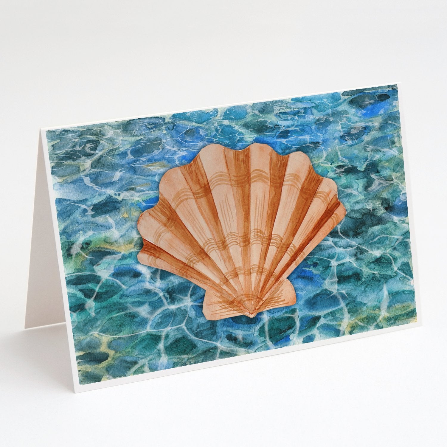 Buy this Scallop Shell and Water Greeting Cards and Envelopes Pack of 8