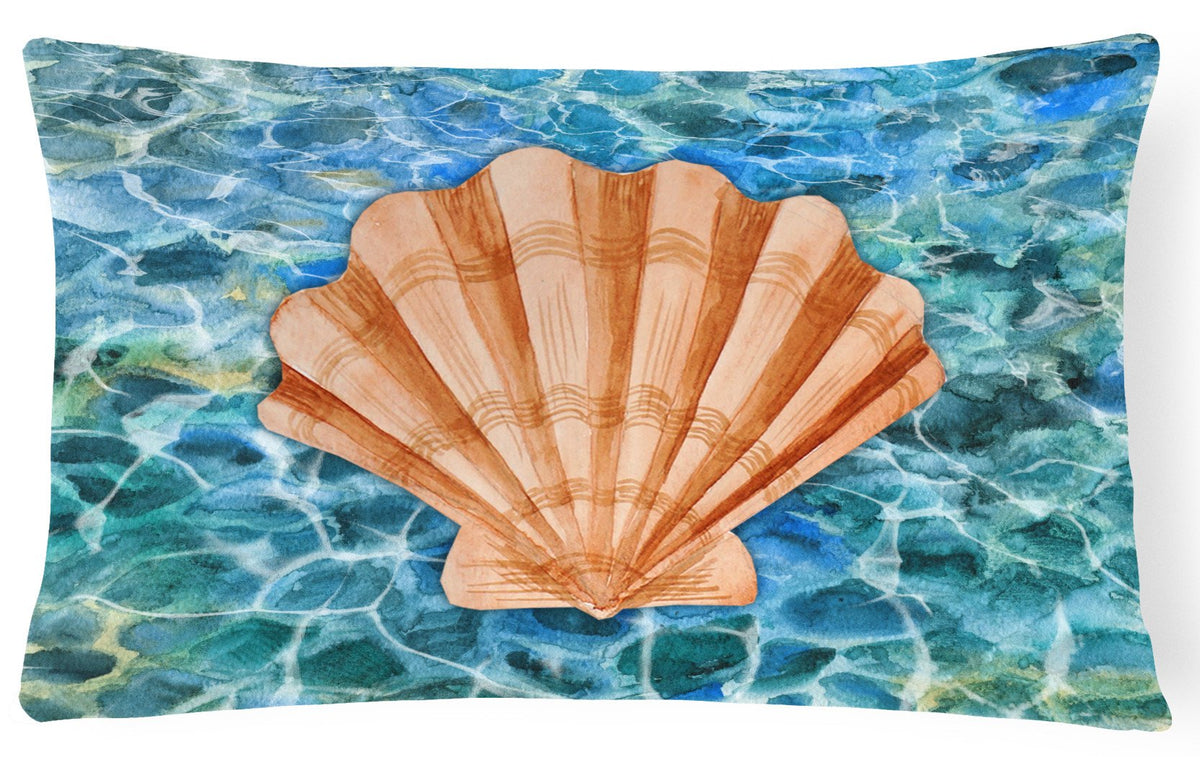Scallop Shell and Water Canvas Fabric Decorative Pillow BB5367PW1216 by Caroline&#39;s Treasures