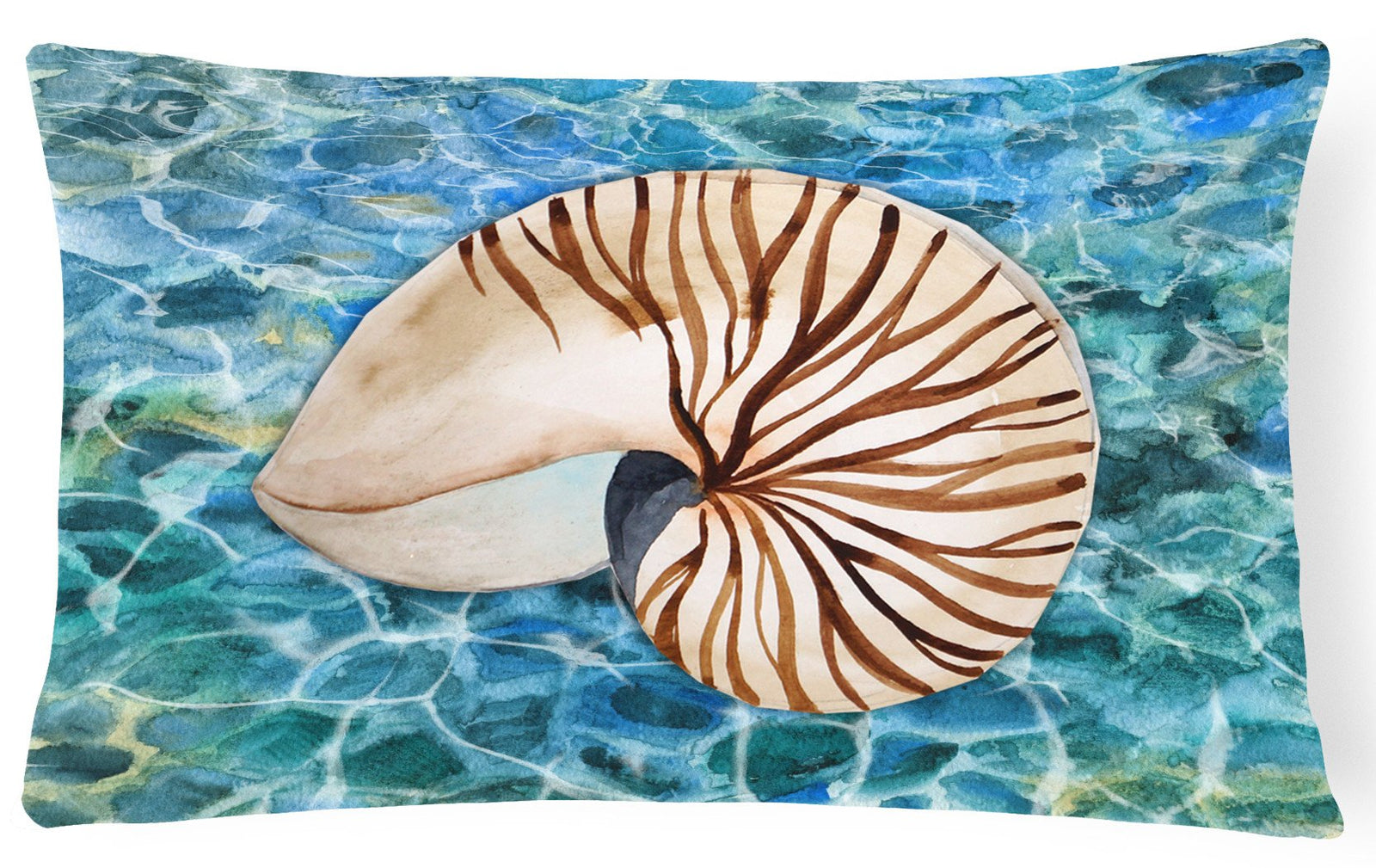 Sea Shell and Water Canvas Fabric Decorative Pillow BB5368PW1216 by Caroline's Treasures