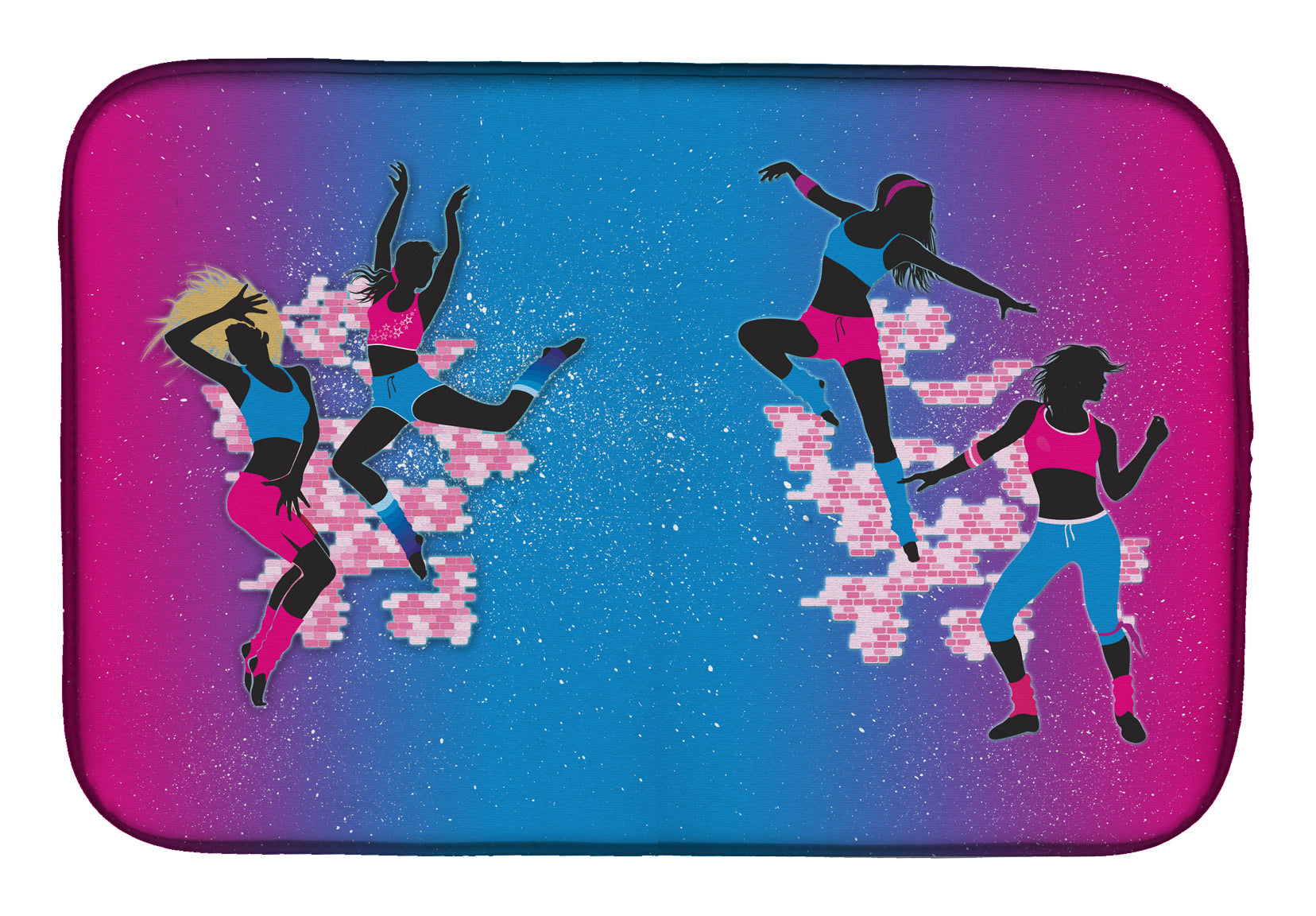 Hip Hop in Pink Blue Dish Drying Mat BB5373DDM  the-store.com.