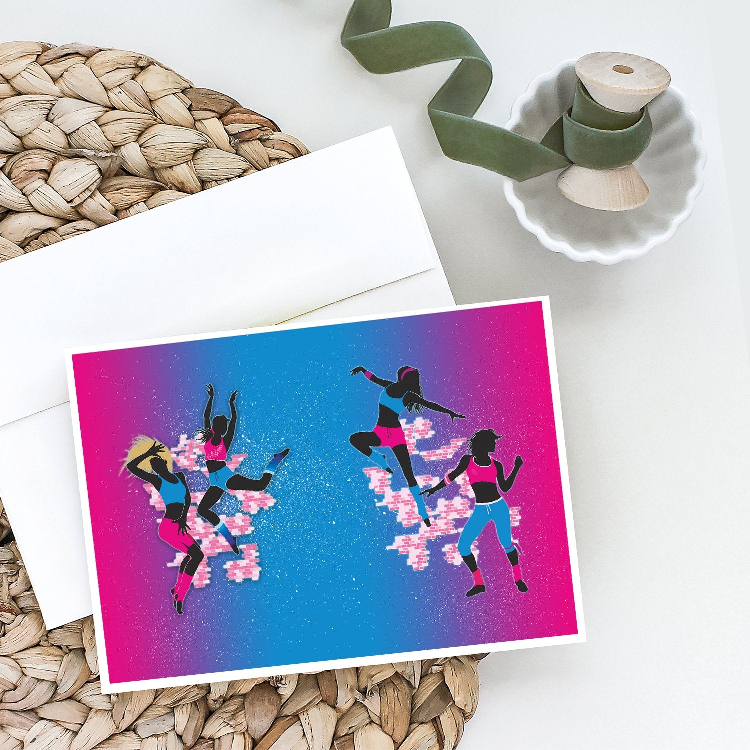 Buy this Hip Hop in Pink Blue Greeting Cards and Envelopes Pack of 8