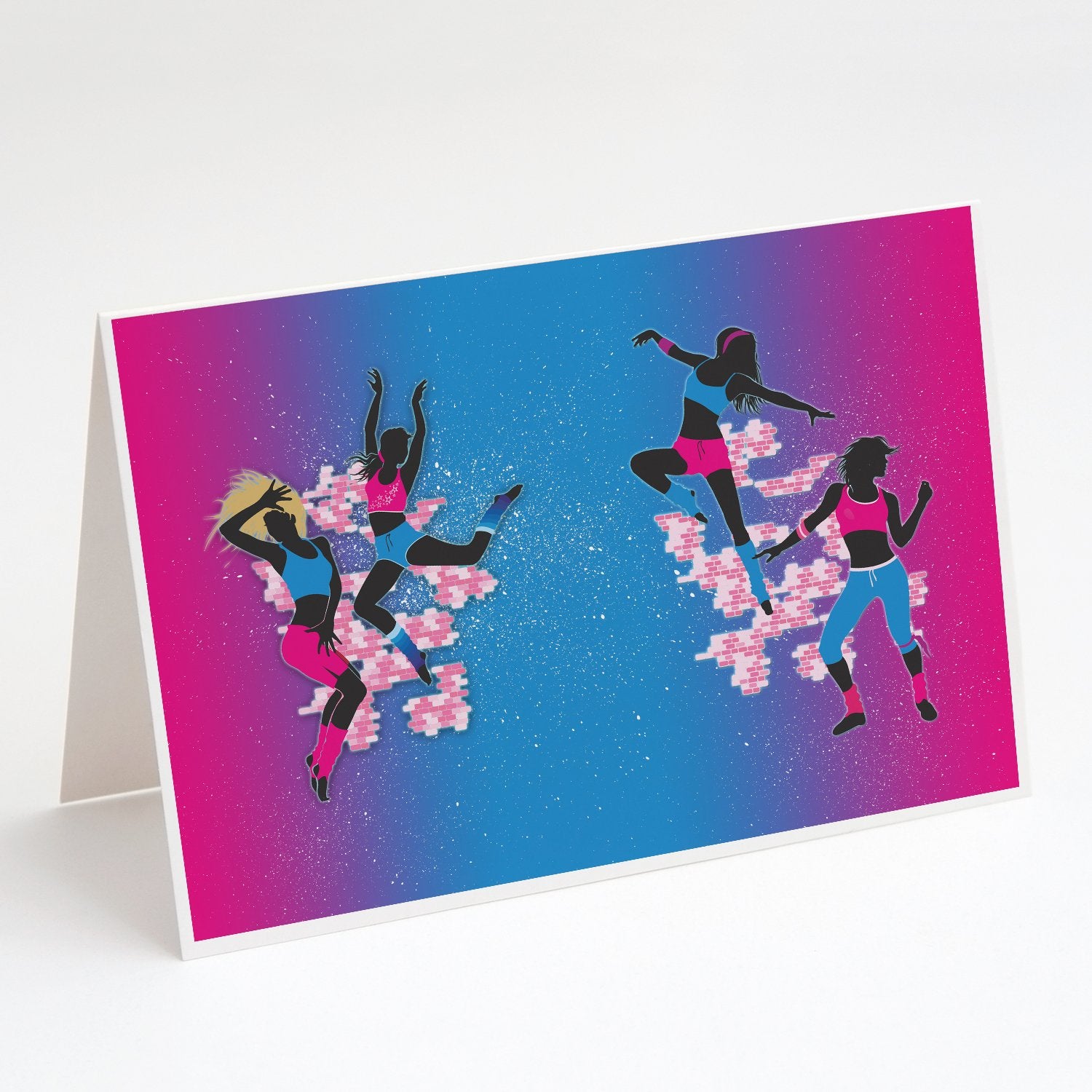 Buy this Hip Hop in Pink Blue Greeting Cards and Envelopes Pack of 8