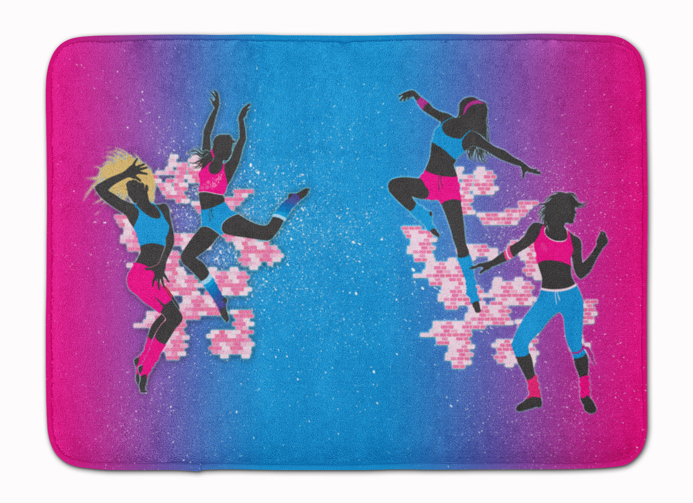 Hip Hop in Pink Blue Machine Washable Memory Foam Mat BB5373RUG - the-store.com