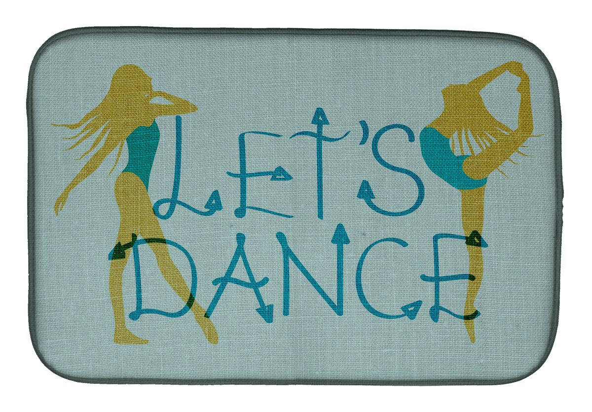 Let&#39;s Dance Linen Teal Dish Drying Mat BB5374DDM  the-store.com.