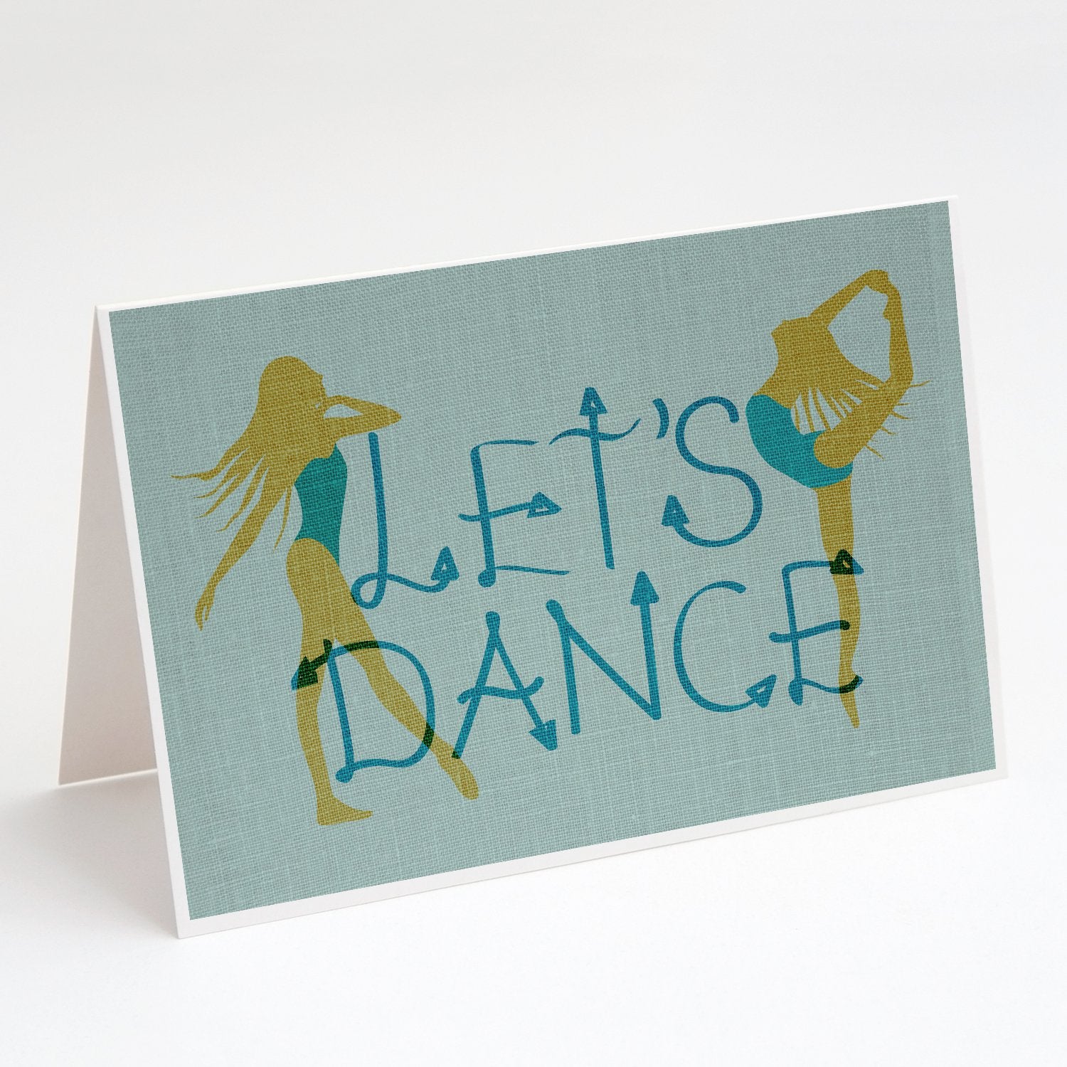 Buy this Let's Dance Linen Teal Greeting Cards and Envelopes Pack of 8