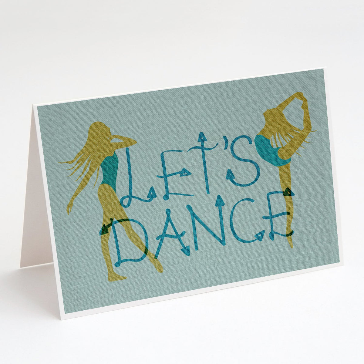 Buy this Let&#39;s Dance Linen Teal Greeting Cards and Envelopes Pack of 8