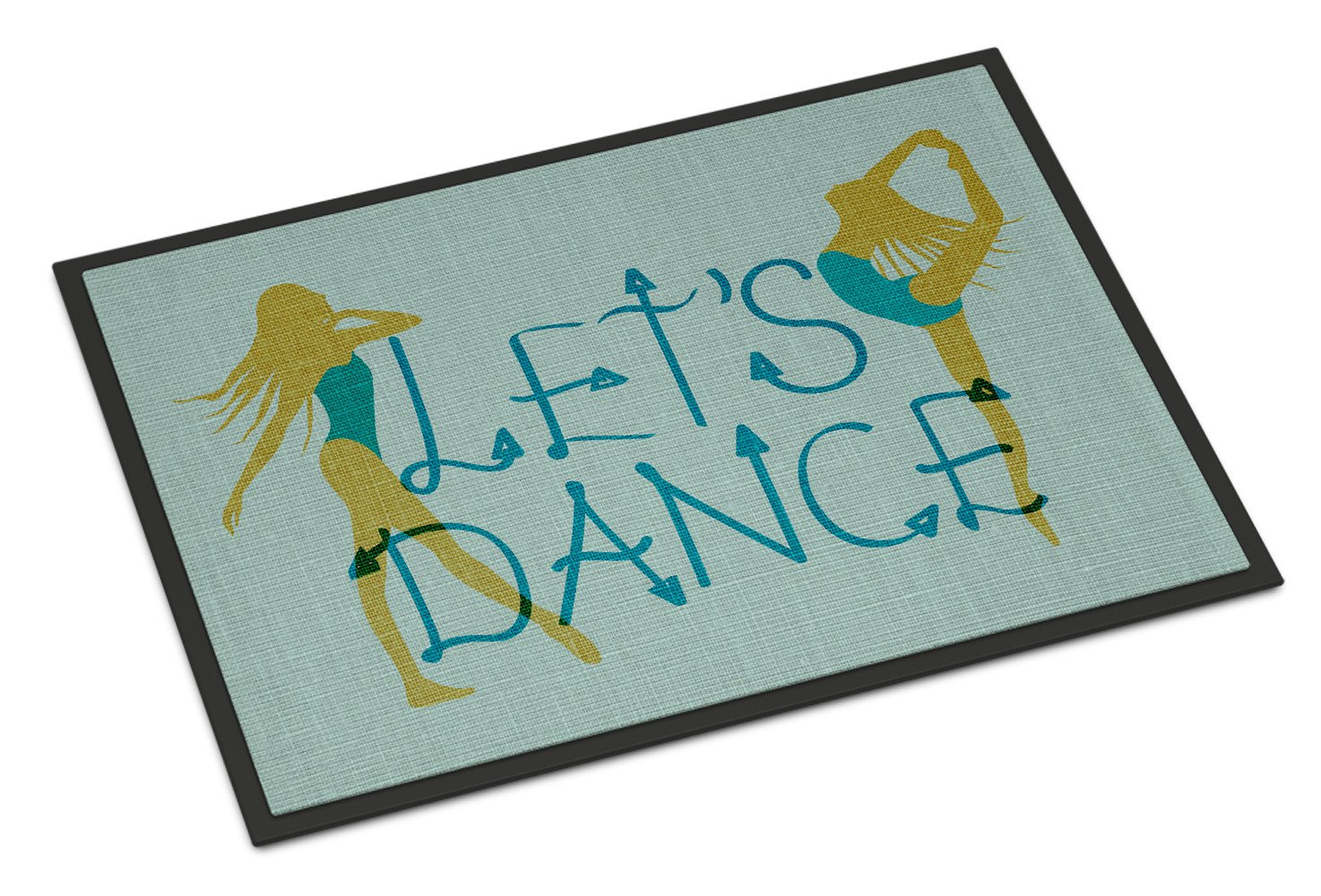 Let's Dance Linen Teal Indoor or Outdoor Mat 24x36 BB5374JMAT by Caroline's Treasures