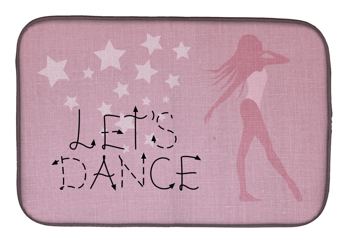 Let&#39;s Dance Linen Pink Dish Drying Mat BB5375DDM