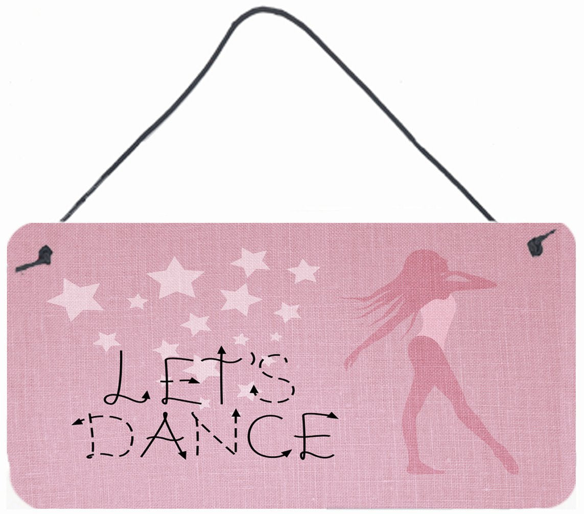 Let&#39;s Dance Linen Pink Wall or Door Hanging Prints BB5375DS812 by Caroline&#39;s Treasures