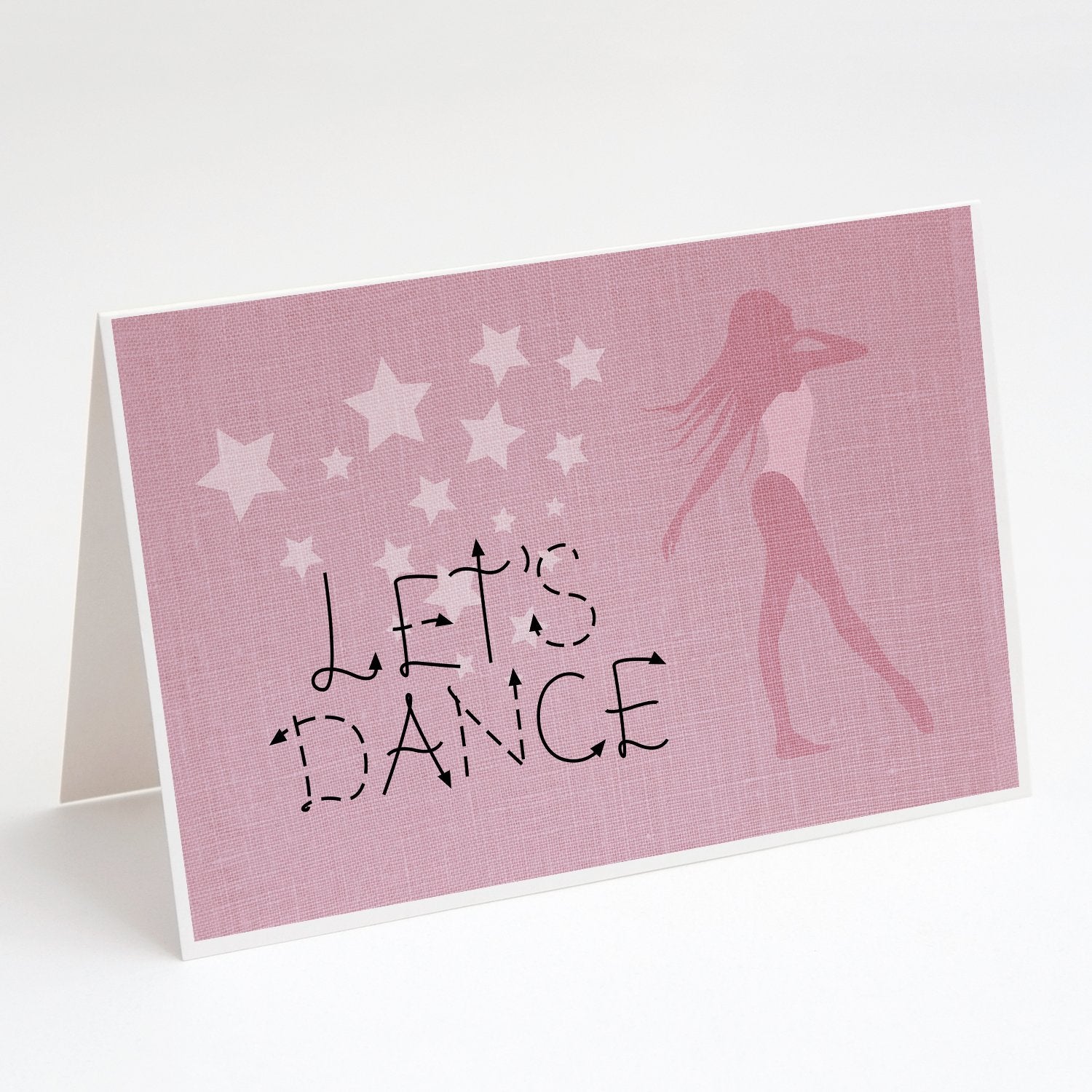 Buy this Let's Dance Linen Pink Greeting Cards and Envelopes Pack of 8