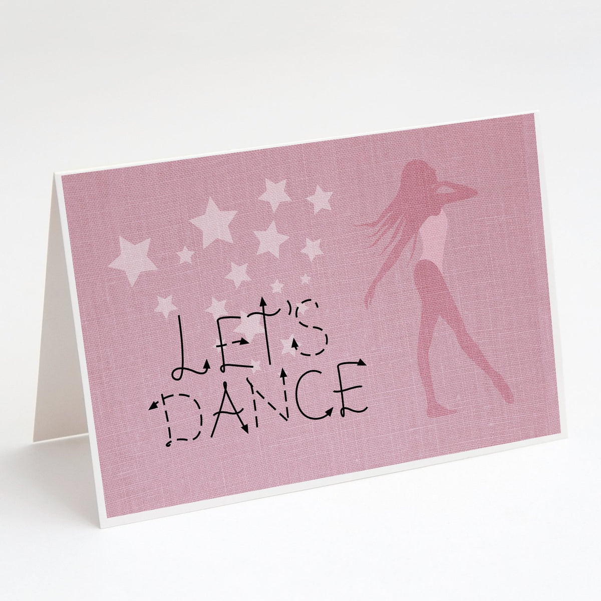 Buy this Let&#39;s Dance Linen Pink Greeting Cards and Envelopes Pack of 8