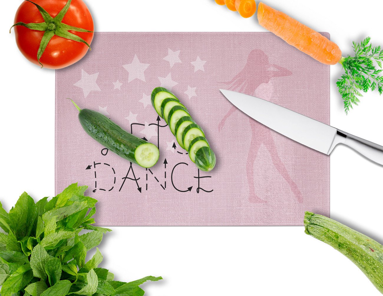 Let's Dance Linen Pink Glass Cutting Board Large BB5375LCB by Caroline's Treasures