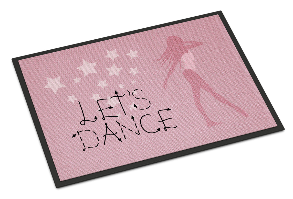Let&#39;s Dance Linen Pink Indoor or Outdoor Mat 18x27 BB5375MAT - the-store.com