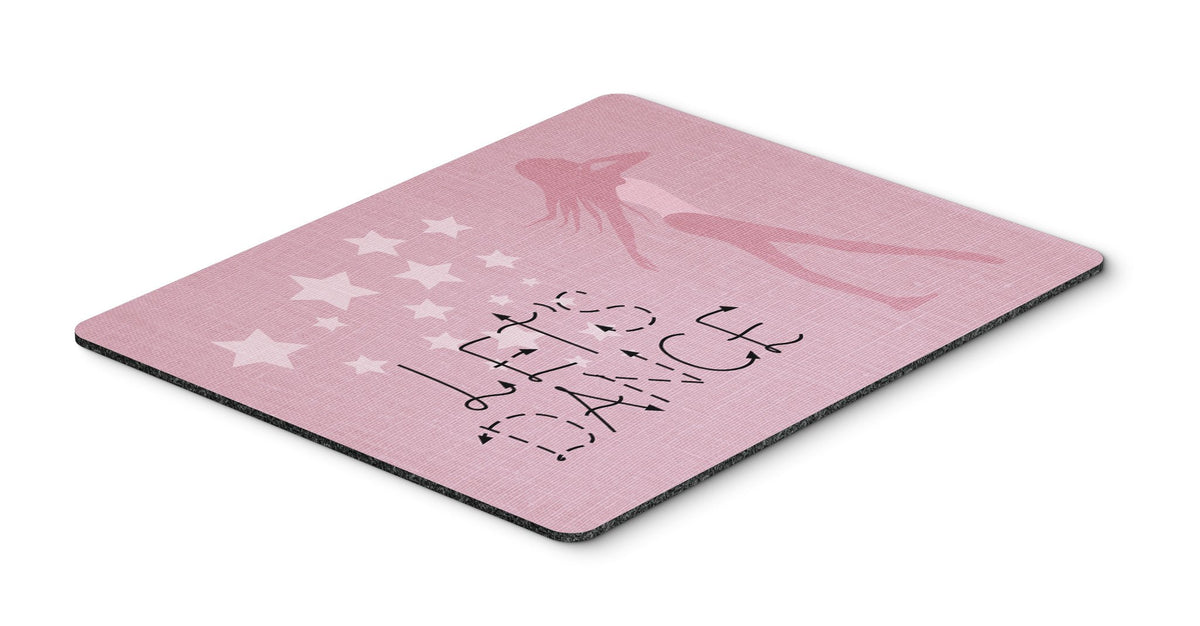 Let&#39;s Dance Linen Pink Mouse Pad, Hot Pad or Trivet BB5375MP by Caroline&#39;s Treasures