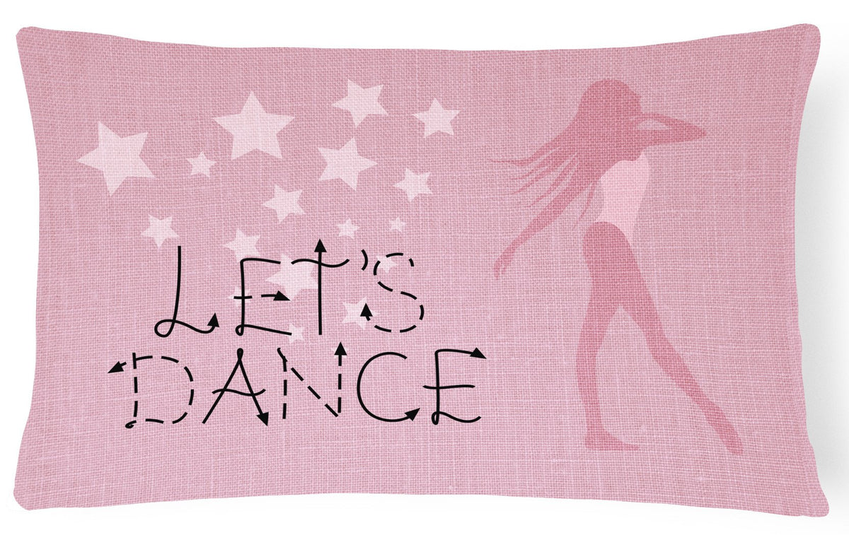 Let&#39;s Dance Linen Pink Canvas Fabric Decorative Pillow BB5375PW1216 by Caroline&#39;s Treasures