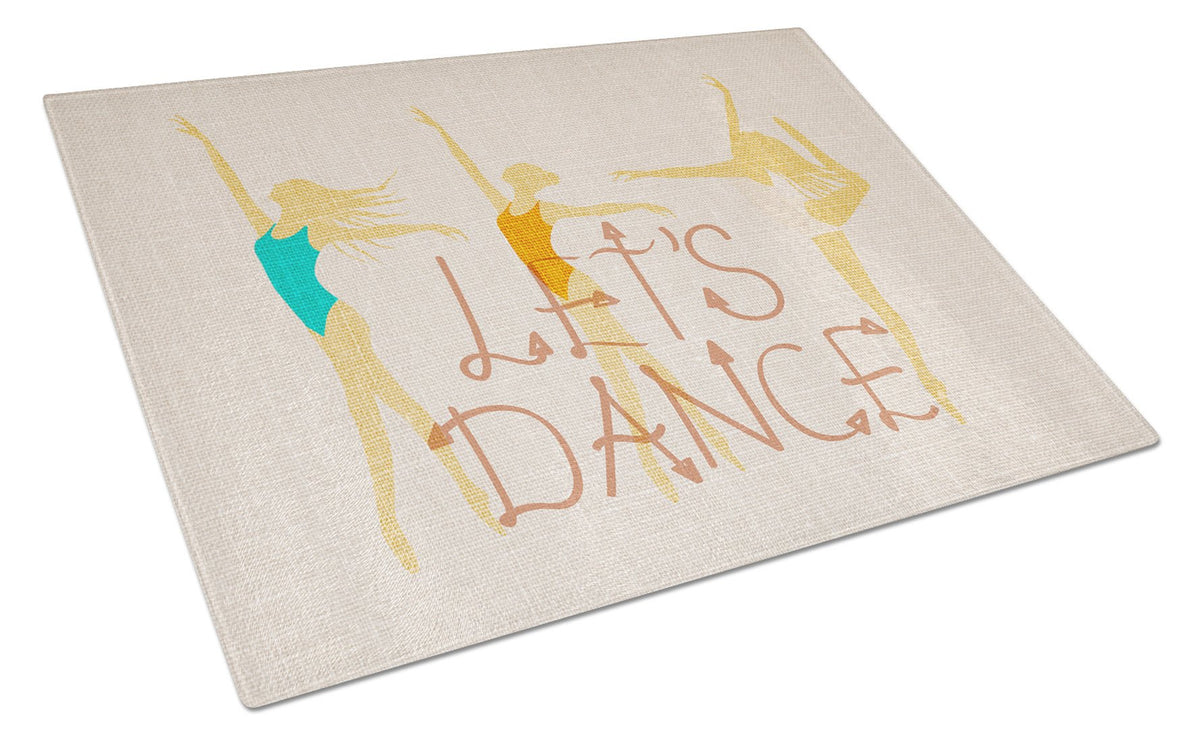 Let&#39;s Dance Linen Light Glass Cutting Board Large BB5376LCB by Caroline&#39;s Treasures